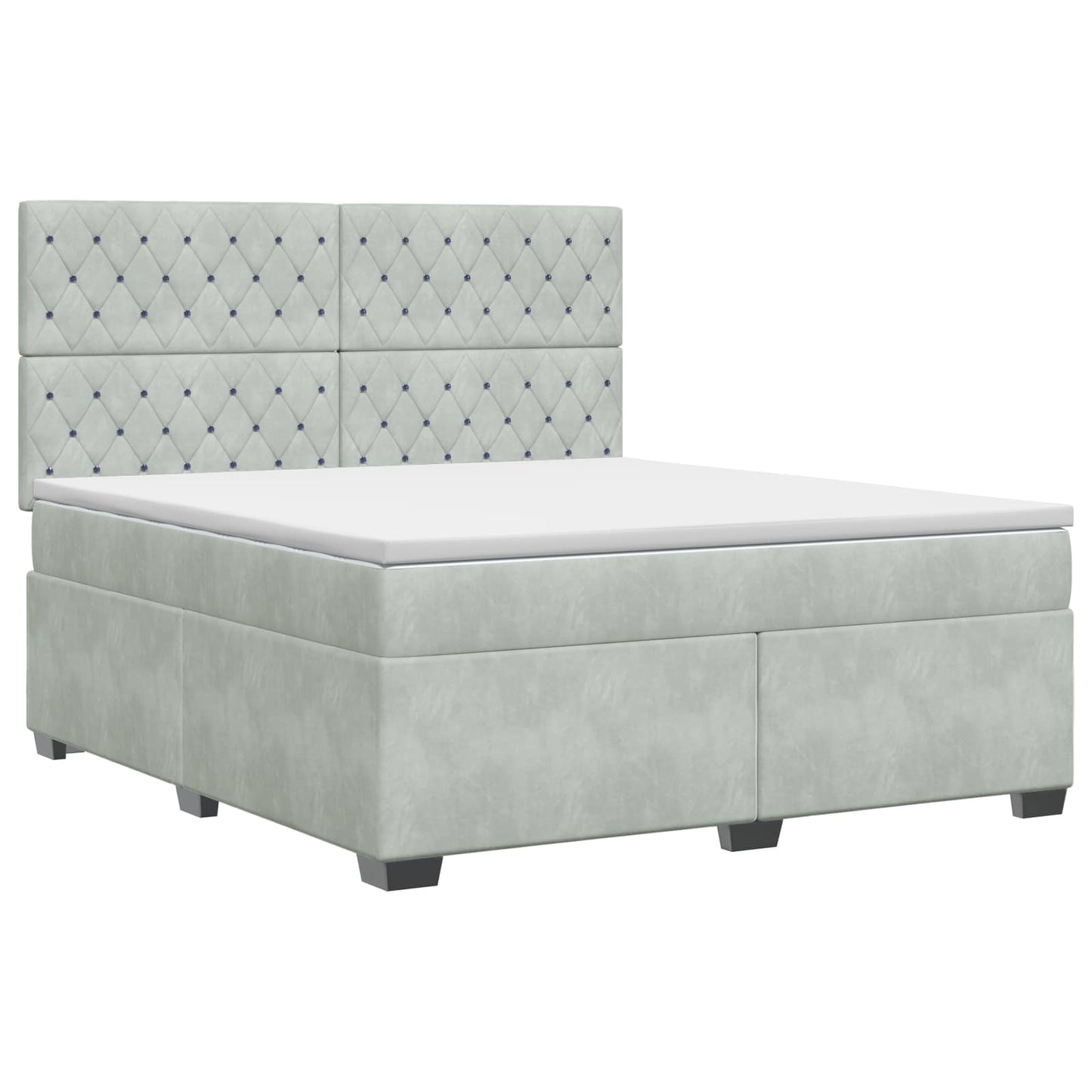vidaXL Κρεβάτι box spring με στρώμα Ανοιχτό γκρι 160 x 200 cm Βελούδο