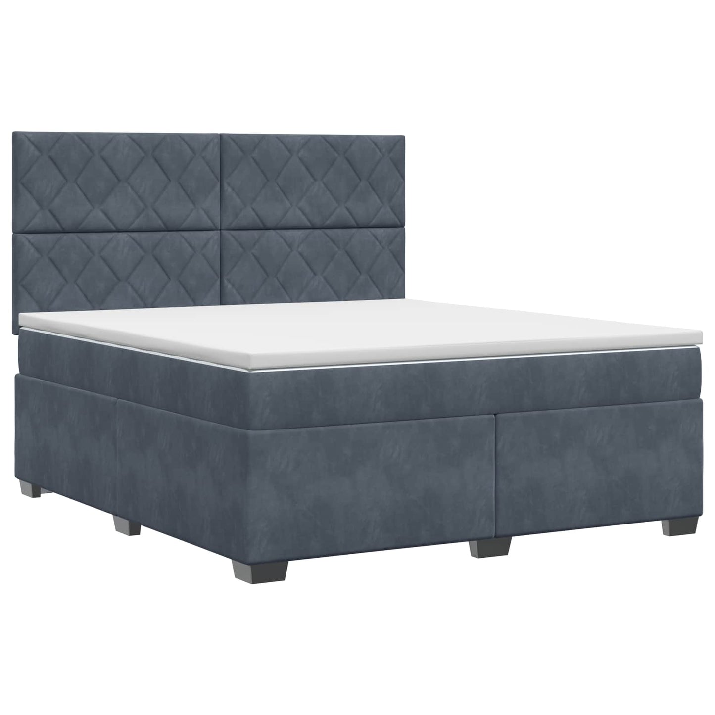 vidaXL Κρεβάτι box spring με στρώμα Σκούρο Γκρι 160 x 200 cm Βελούδο