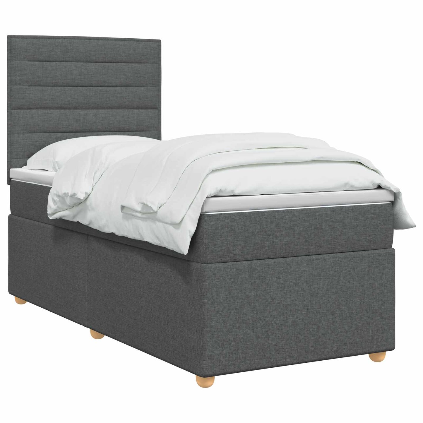 vidaXL Κρεβάτι box spring με στρώμα Σκούρο Γκρι 80 x 200 cm Ύφασμα
