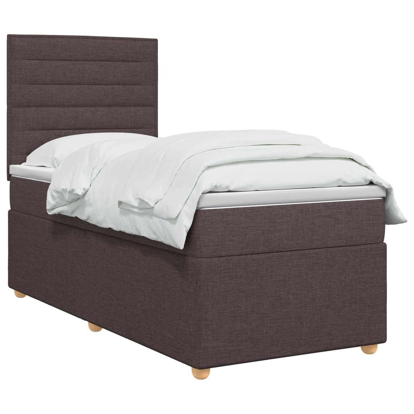 vidaXL Κρεβάτι box spring με στρώμα Σκούρο Καφέ 80 x 200 cm Ύφασμα