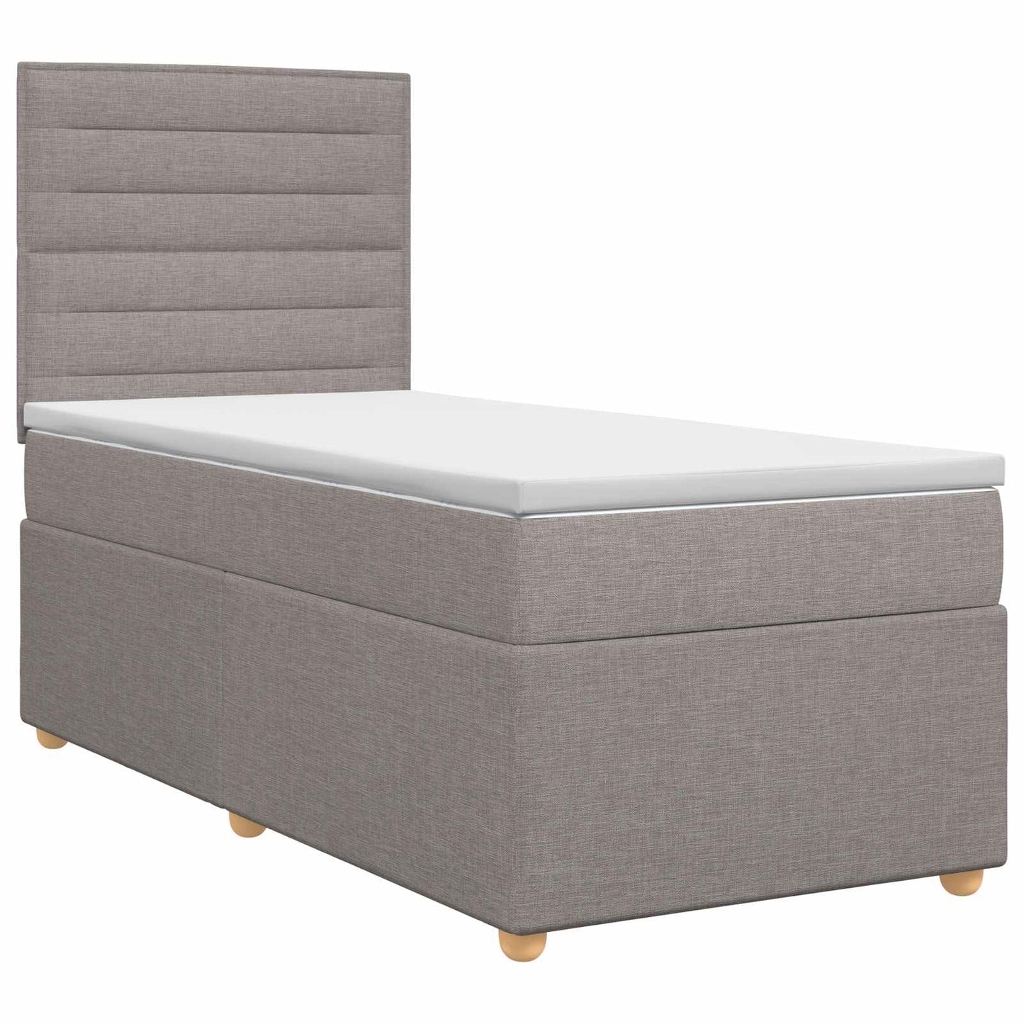vidaXL Κρεβάτι box spring με στρώμα Taupe 80 x 200 cm Ύφασμα