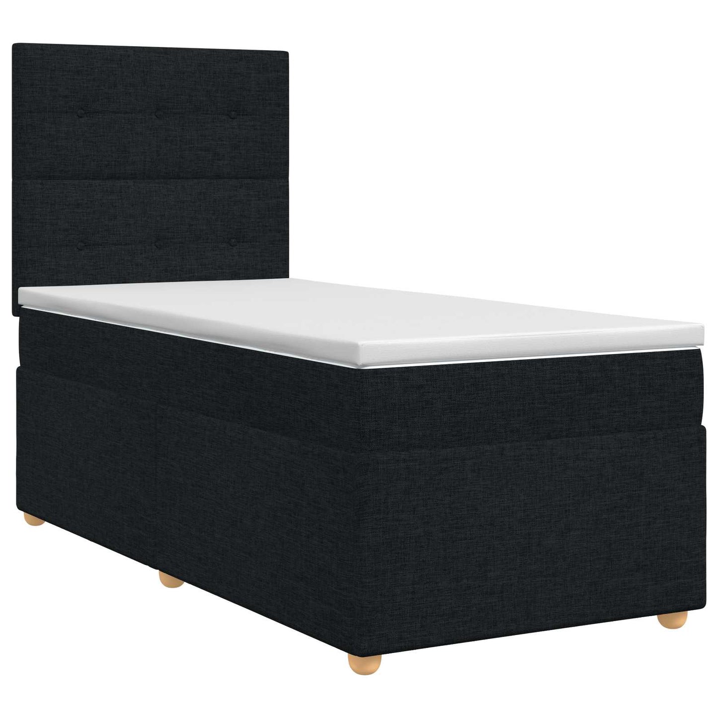 vidaXL Κρεβάτι box spring με στρώμα Μαύρο 80 x 200 cm Ύφασμα