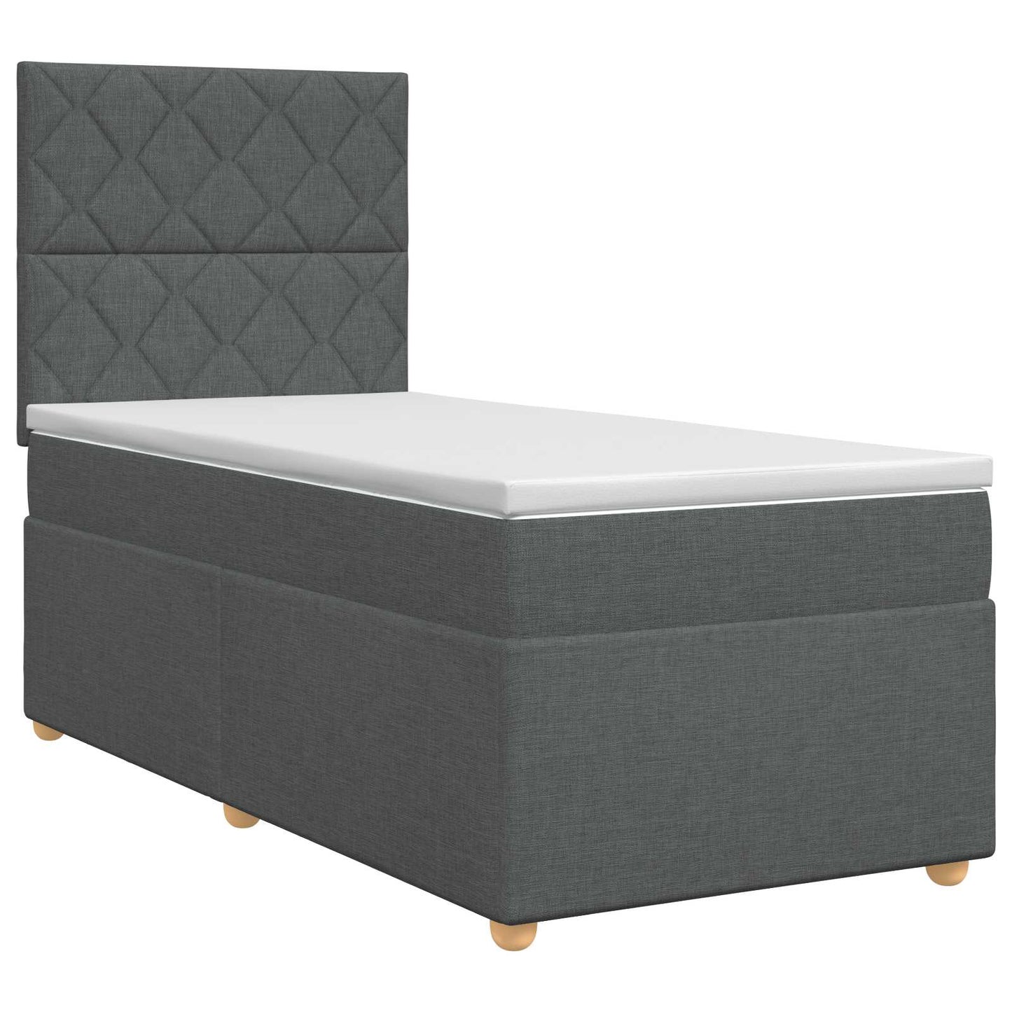 vidaXL Κρεβάτι box spring με στρώμα Σκούρο Γκρι 80 x 200 cm Ύφασμα