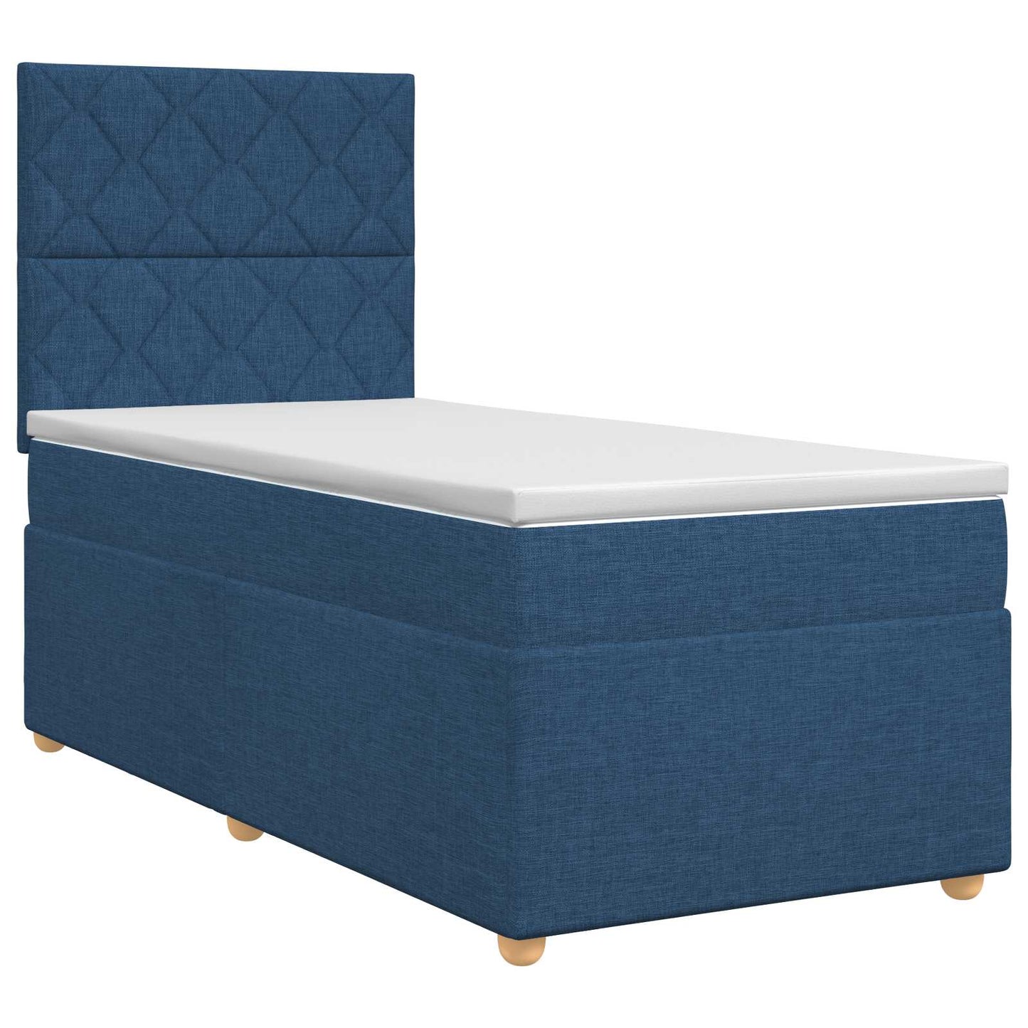 vidaXL Κρεβάτι box spring με στρώμα Μπλε 80 x 200 cm Ύφασμα