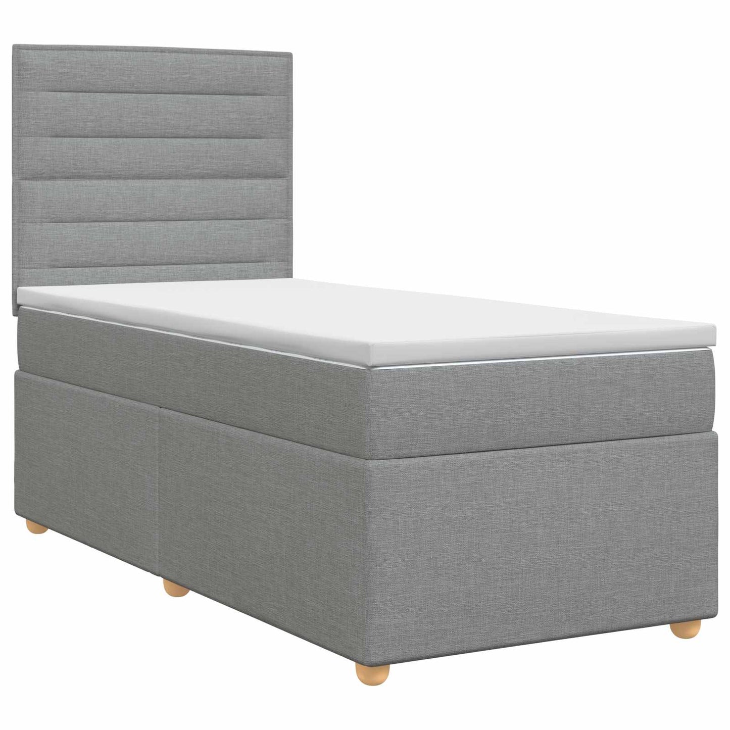 vidaXL Κρεβάτι box spring με στρώμα Ανοιχτό γκρι 90 x 190 cm Ύφασμα