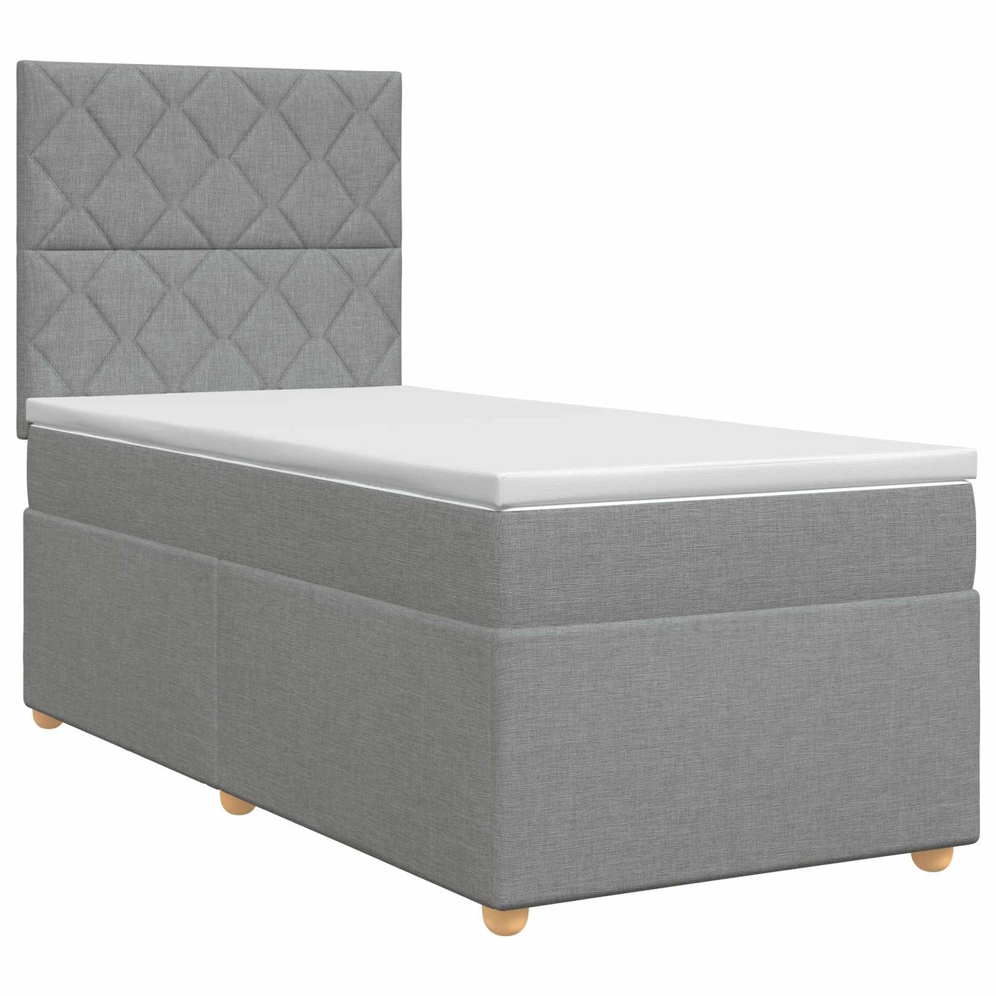 vidaXL Κρεβάτι box spring με στρώμα Ανοιχτό γκρι 90 x 190 cm Ύφασμα