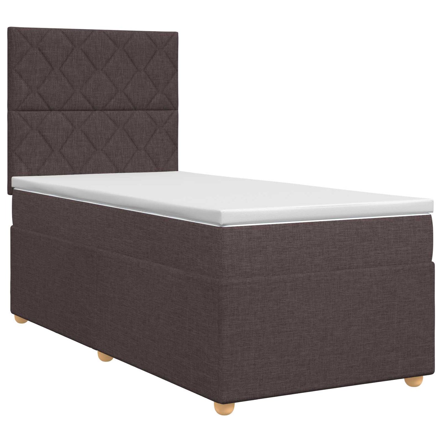 vidaXL Κρεβάτι box spring με στρώμα Σκούρο Καφέ 90 x 200 cm Ύφασμα