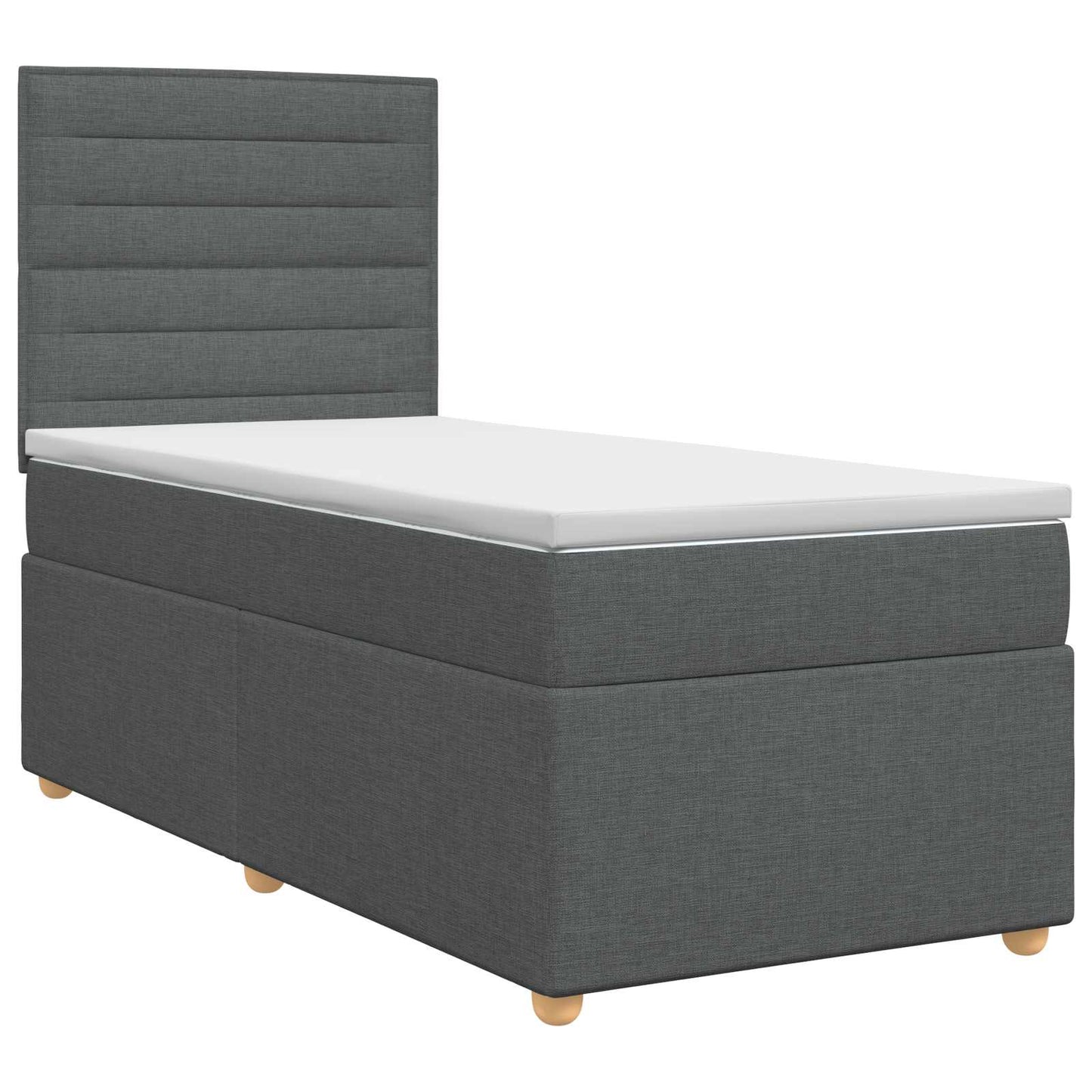 vidaXL Κρεβάτι box spring με στρώμα Σκούρο Γκρι 100 x 200 cm Ύφασμα