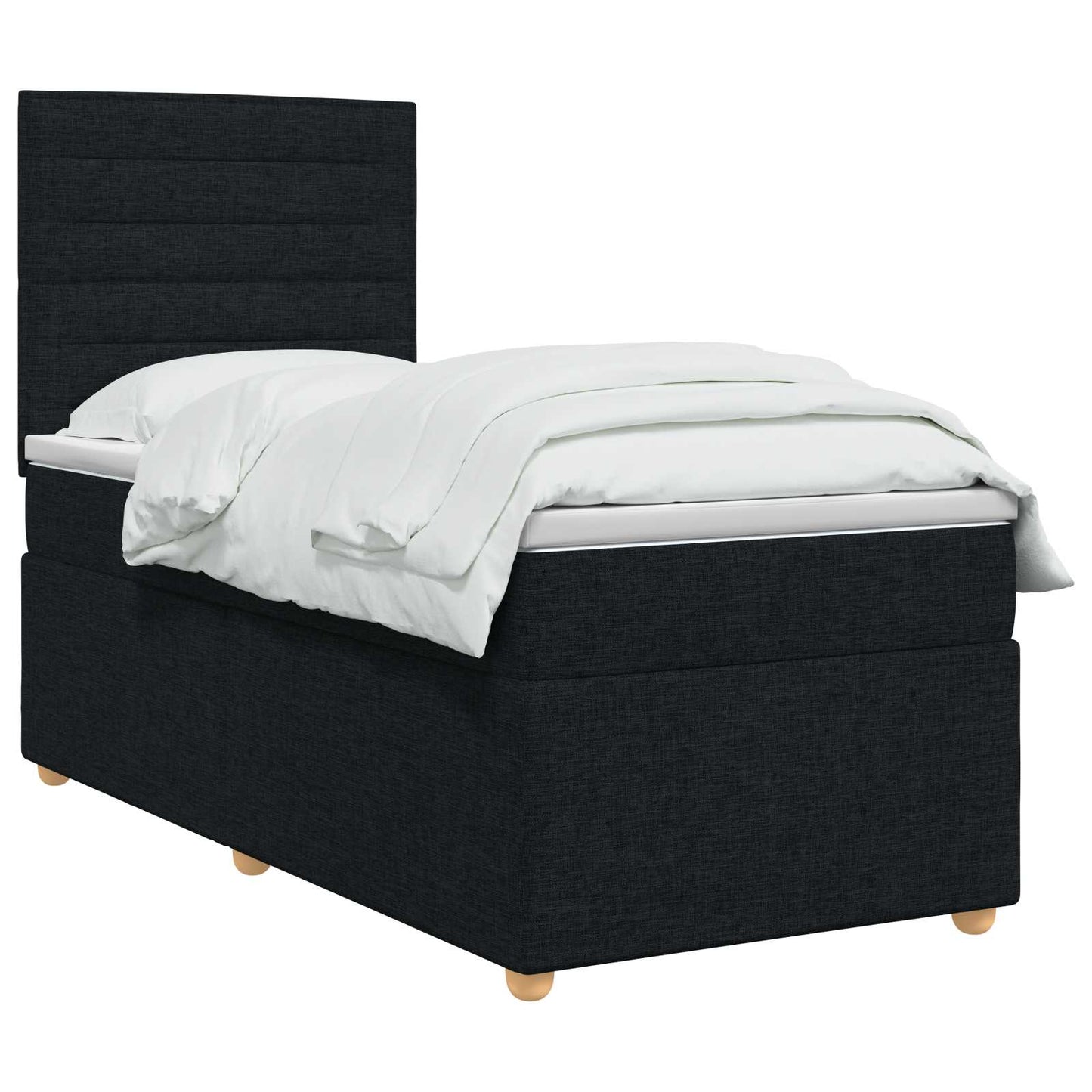 vidaXL Κρεβάτι box spring με στρώμα Μαύρο 100 x 200 cm Ύφασμα