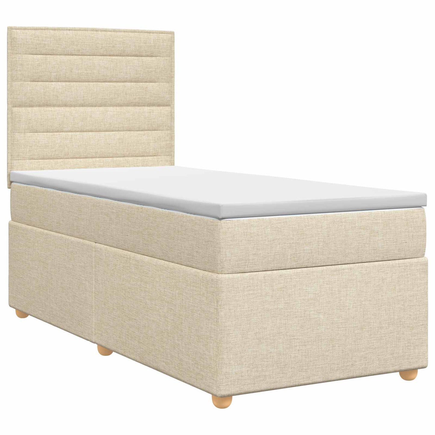 vidaXL Κρεβάτι box spring με στρώμα Κρεμ 100 x 200 cm Ύφασμα