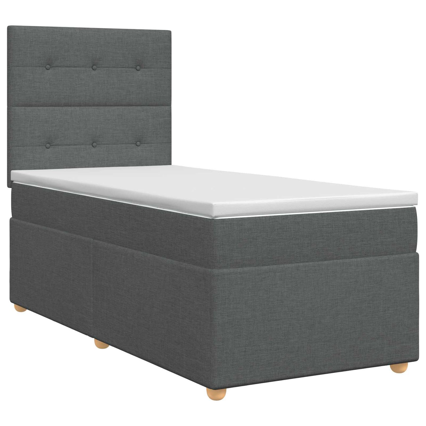 vidaXL Κρεβάτι box spring με στρώμα Σκούρο Γκρι 100 x 200 cm Ύφασμα