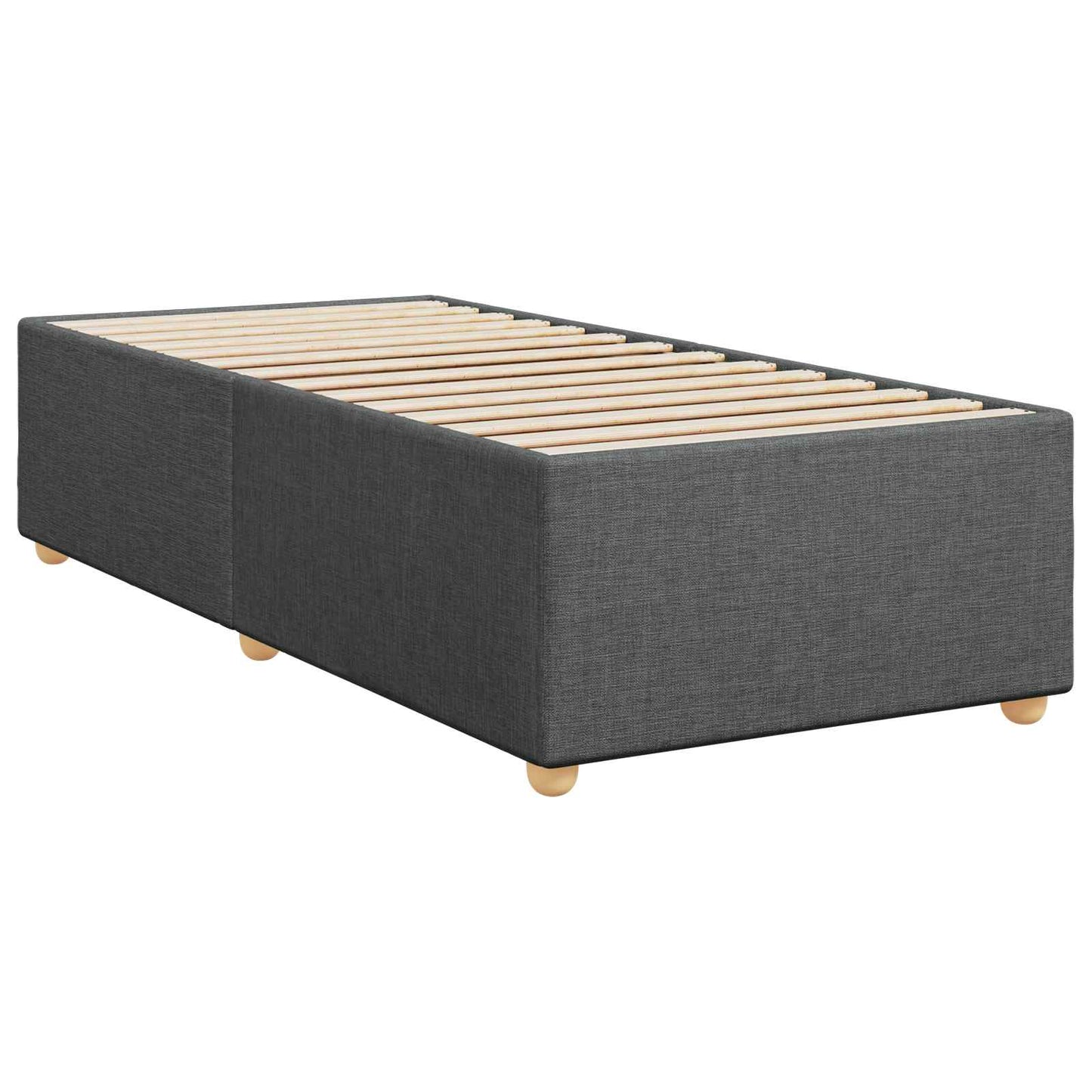 vidaXL Κρεβάτι box spring με στρώμα Σκούρο Γκρι 100 x 200 cm Ύφασμα