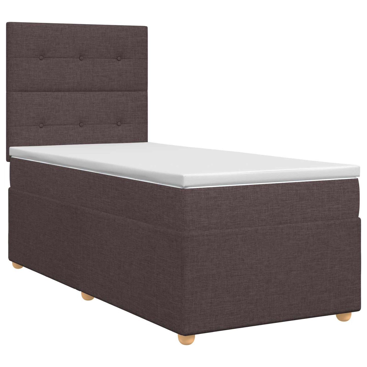 vidaXL Κρεβάτι box spring με στρώμα Σκούρο Καφέ 100 x 200 cm Ύφασμα