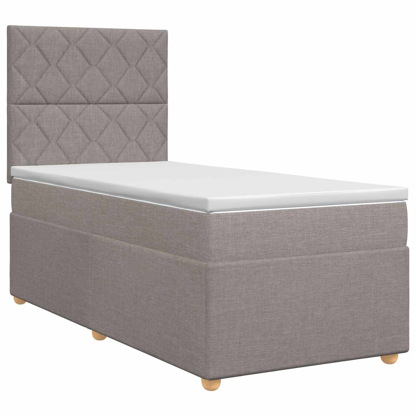 vidaXL Κρεβάτι box spring με στρώμα Taupe 100 x 200 cm Ύφασμα