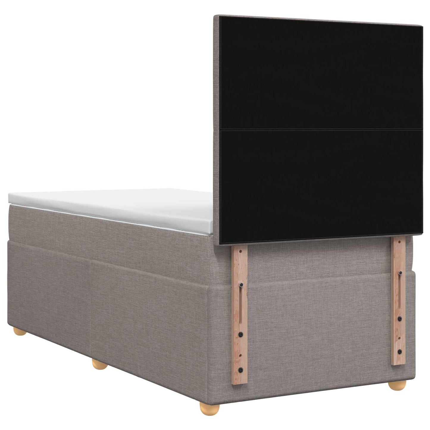 vidaXL Κρεβάτι box spring με στρώμα Taupe 100 x 200 cm Ύφασμα