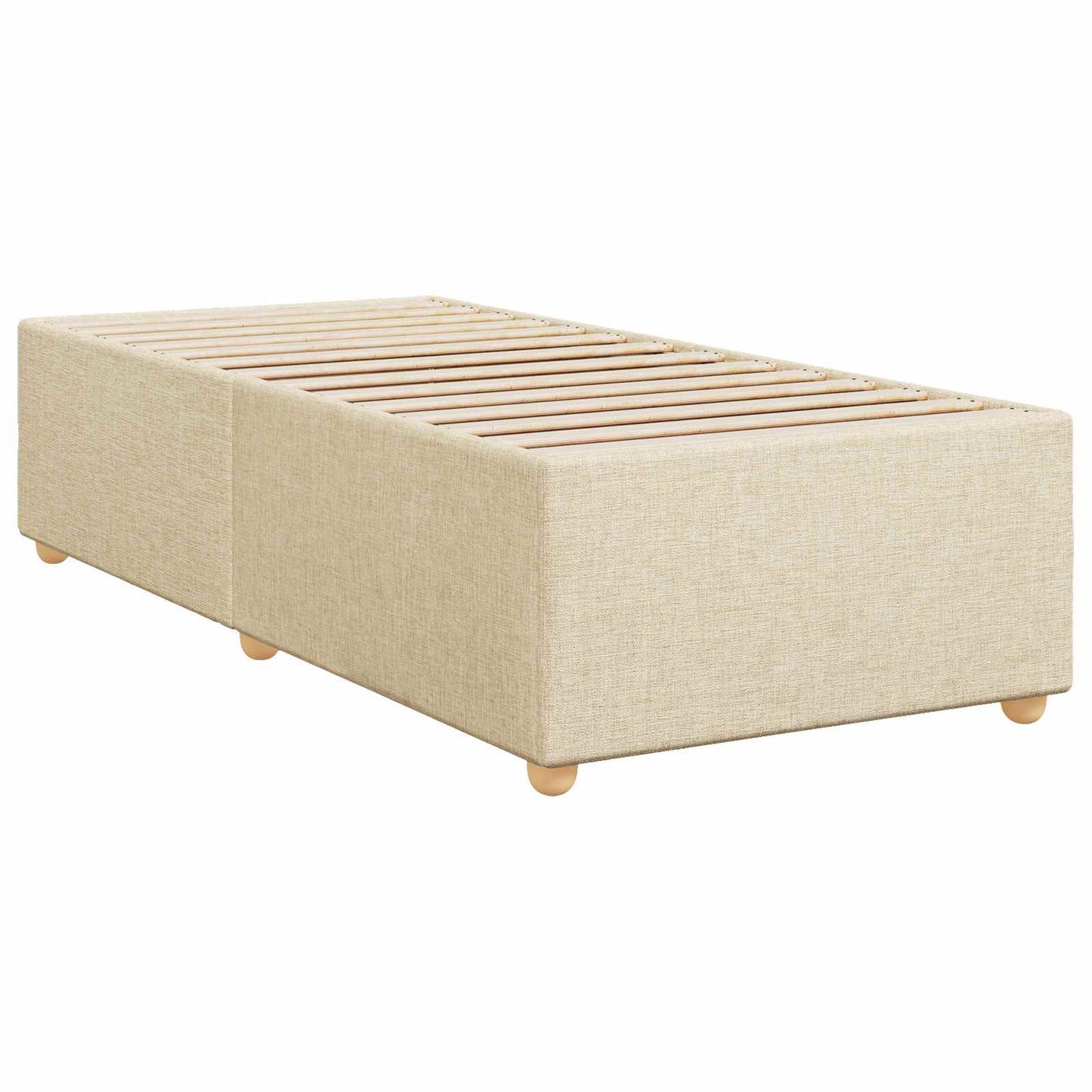 vidaXL Κρεβάτι box spring με στρώμα Κρεμ 100 x 200 cm Ύφασμα