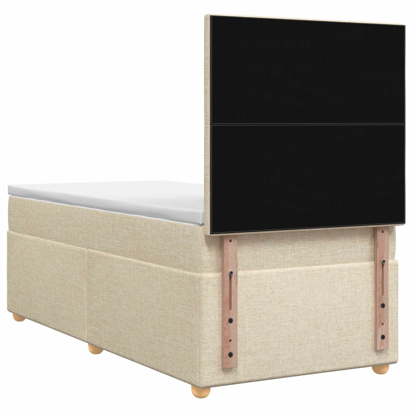 vidaXL Κρεβάτι box spring με στρώμα Κρεμ 100 x 200 cm Ύφασμα