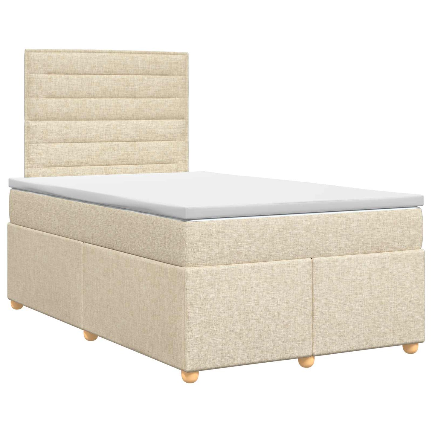 vidaXL Κρεβάτι box spring με στρώμα Κρεμ 120 x 190 cm Ύφασμα