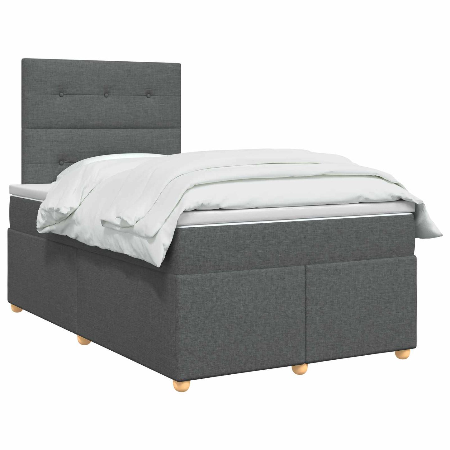 vidaXL Κρεβάτι box spring με στρώμα Σκούρο Γκρι 120 x 190 cm Ύφασμα