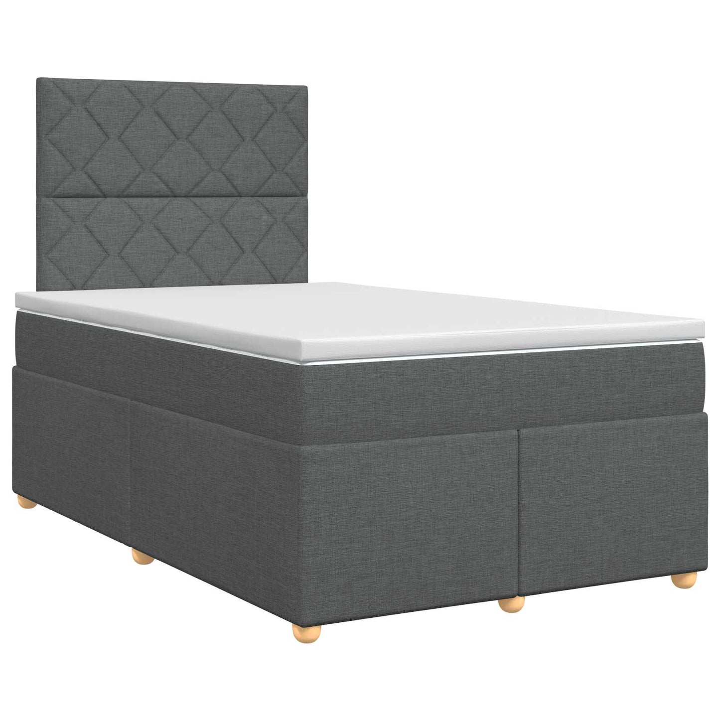 vidaXL Κρεβάτι box spring με στρώμα Σκούρο Γκρι 120 x 190 cm Ύφασμα