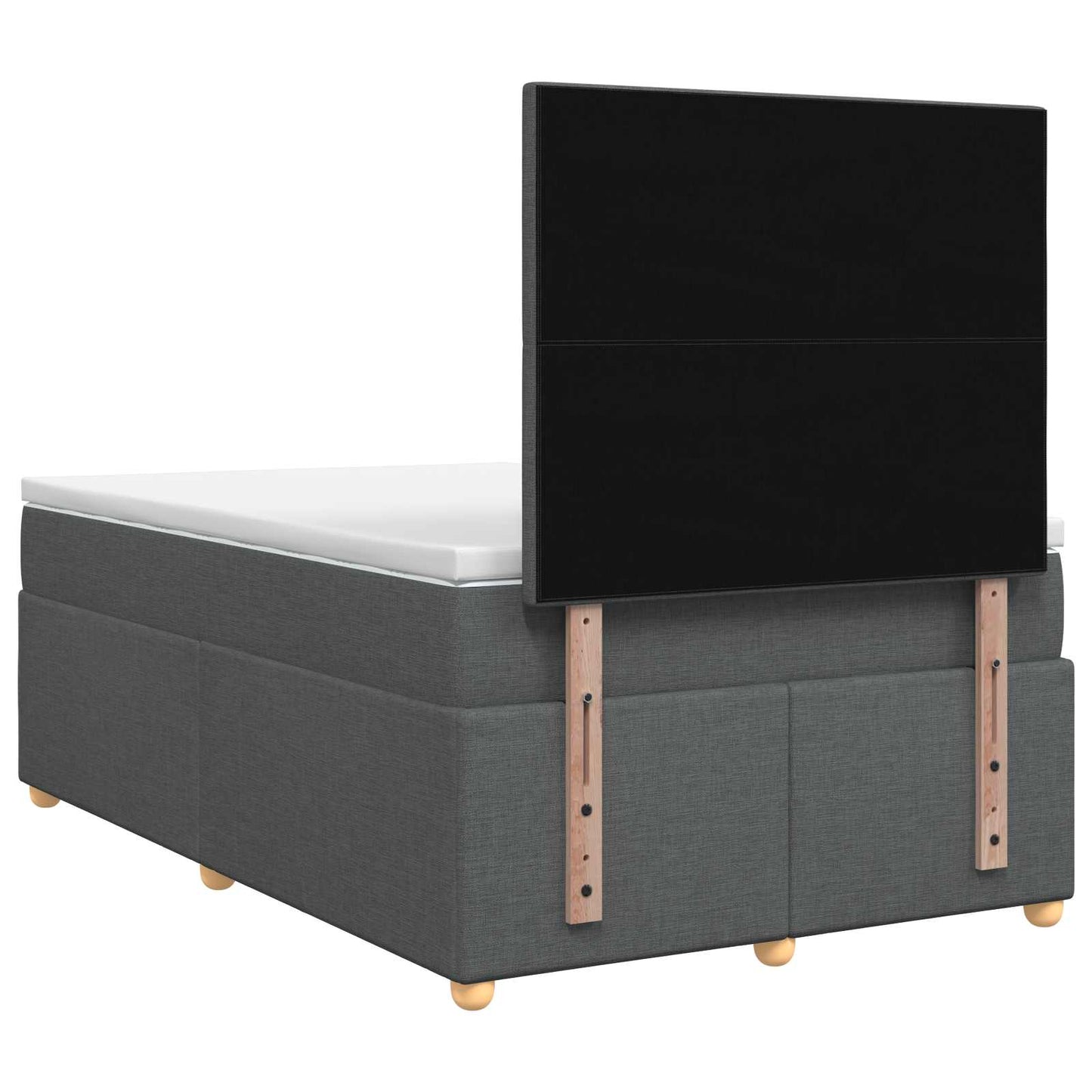 vidaXL Κρεβάτι box spring με στρώμα Σκούρο Γκρι 120 x 190 cm Ύφασμα