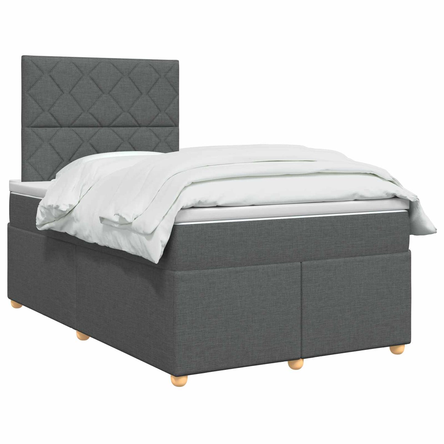 vidaXL Κρεβάτι box spring με στρώμα Σκούρο Γκρι 120 x 190 cm Ύφασμα