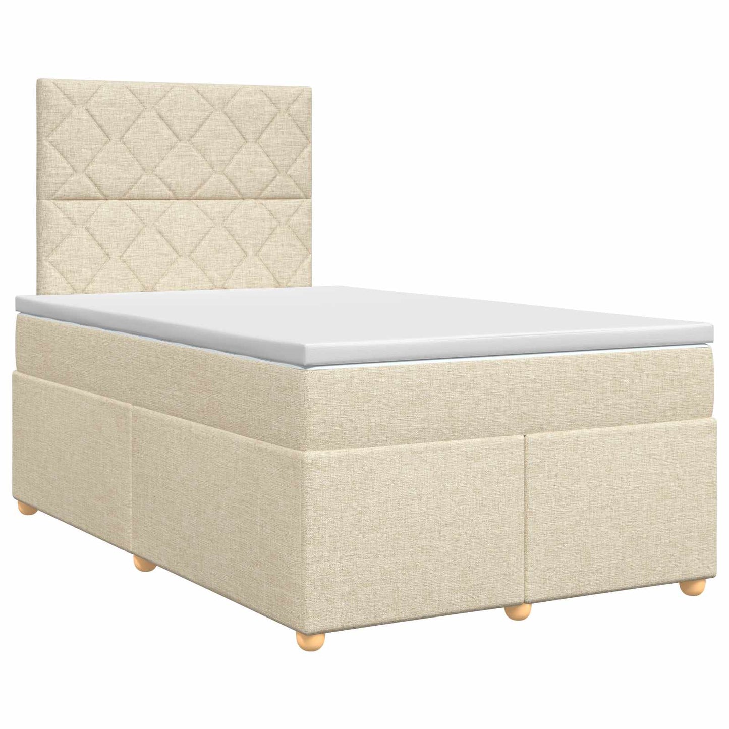 vidaXL Κρεβάτι box spring με στρώμα Κρεμ 120 x 190 cm Ύφασμα