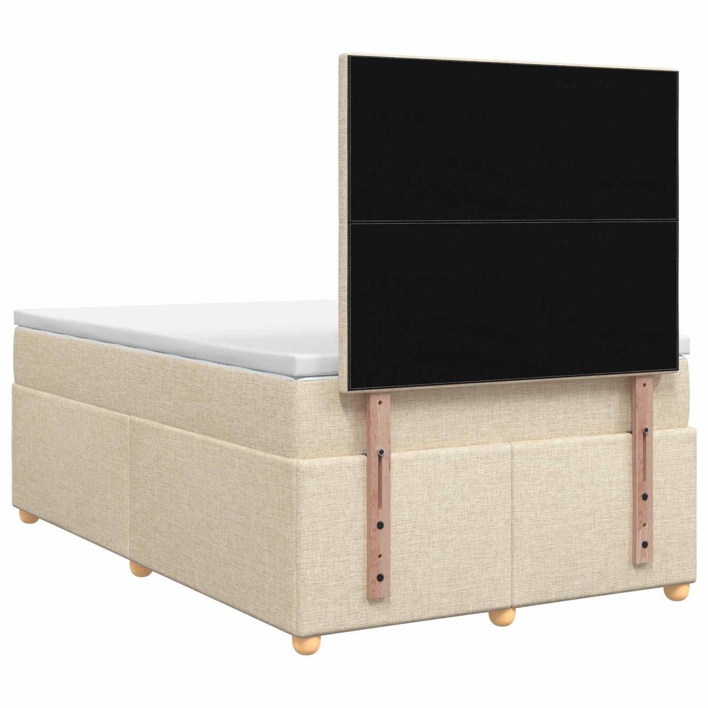 vidaXL Κρεβάτι box spring με στρώμα Κρεμ 120 x 190 cm Ύφασμα