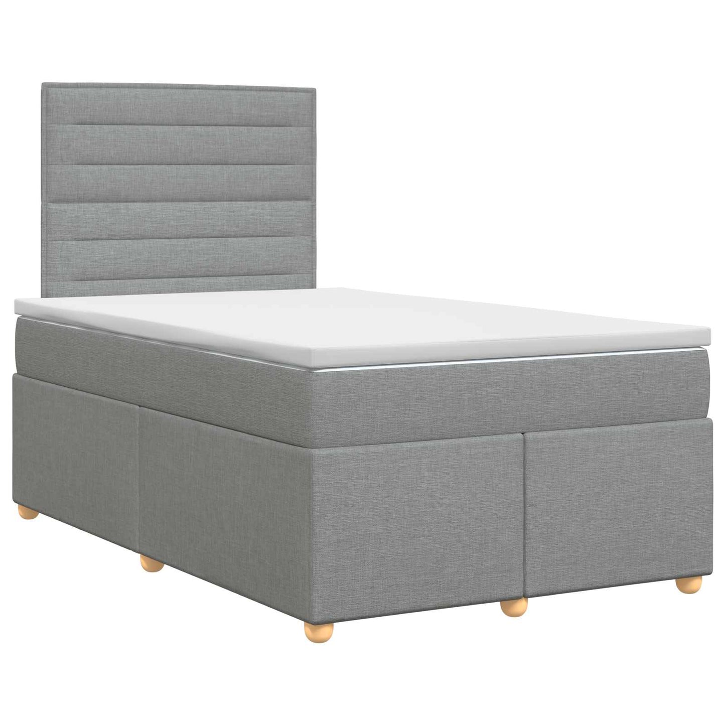 vidaXL Κρεβάτι box spring με στρώμα Ανοιχτό γκρι 120 x 200 cm Ύφασμα