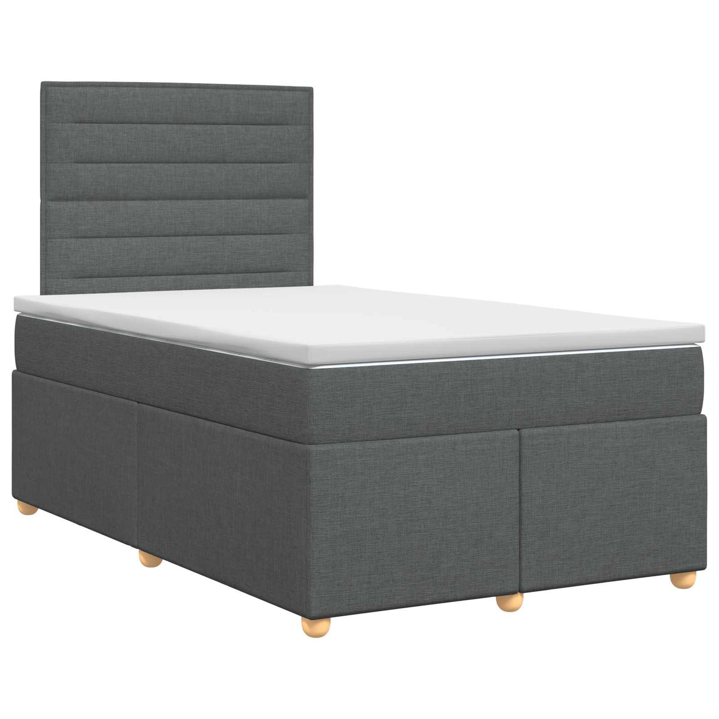 vidaXL Κρεβάτι box spring με στρώμα Σκούρο Γκρι 120 x 200 cm Ύφασμα