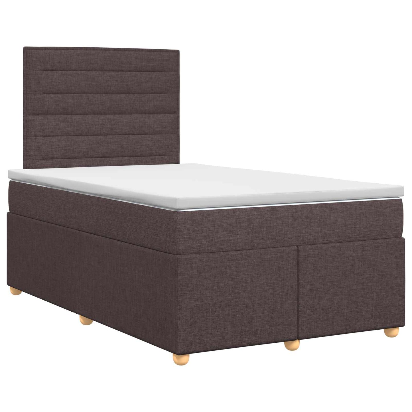 vidaXL Κρεβάτι box spring με στρώμα Σκούρο Καφέ 120 x 200 cm Ύφασμα