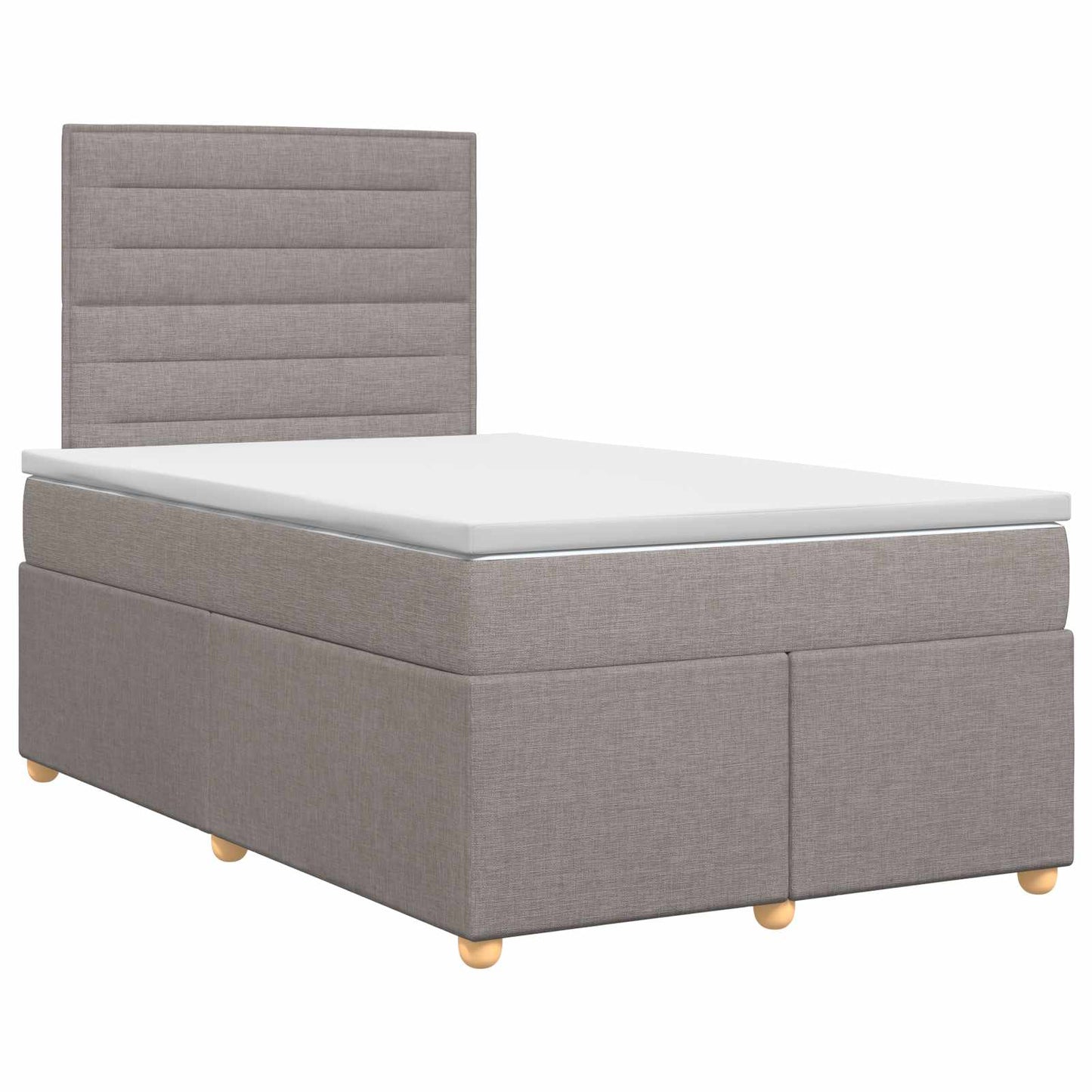 vidaXL Κρεβάτι box spring με στρώμα Taupe 120 x 200 cm Ύφασμα