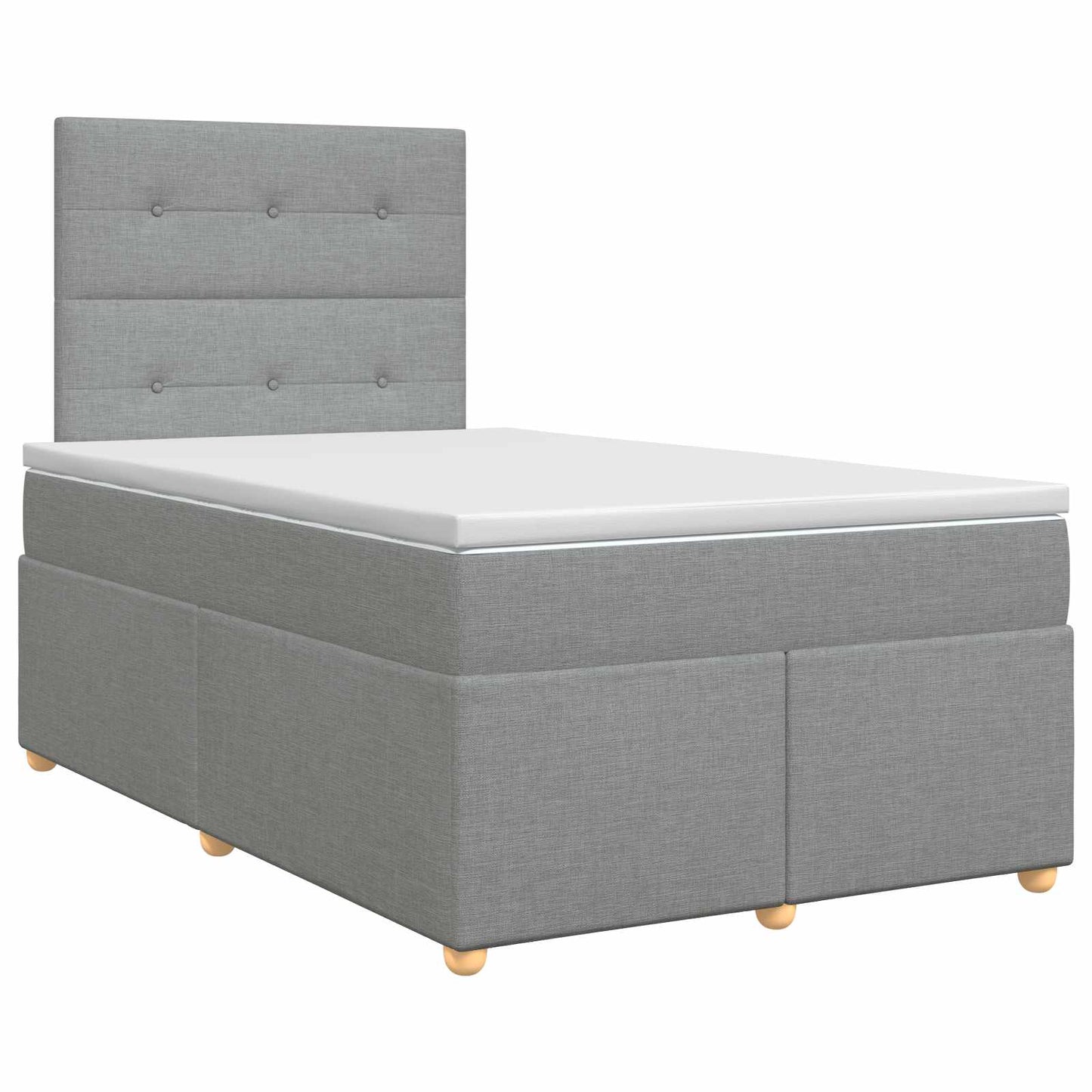vidaXL Κρεβάτι box spring με στρώμα Ανοιχτό γκρι 120 x 200 cm Ύφασμα