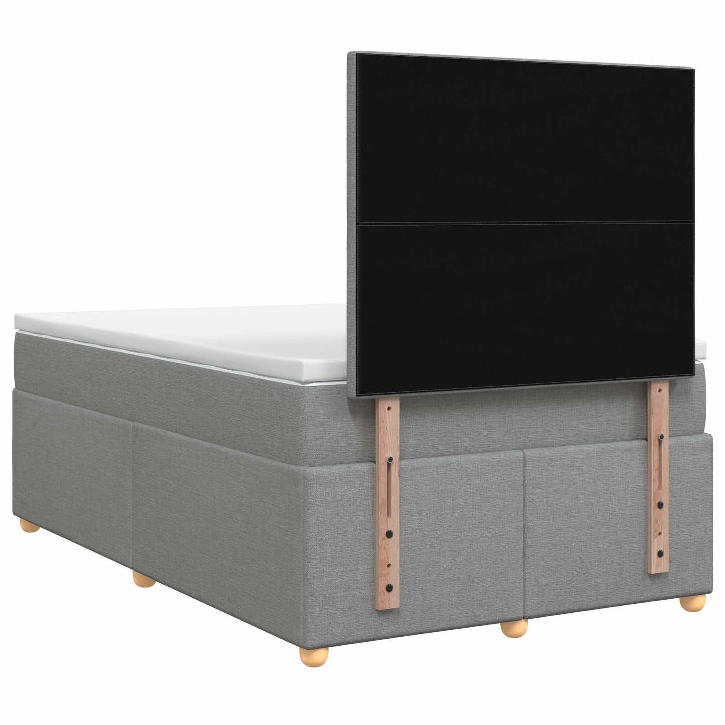 vidaXL Κρεβάτι box spring με στρώμα Ανοιχτό γκρι 120 x 200 cm Ύφασμα