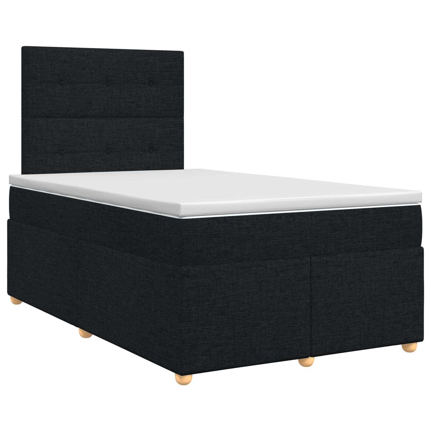 vidaXL Κρεβάτι box spring με στρώμα Μαύρο 120 x 200 cm Ύφασμα