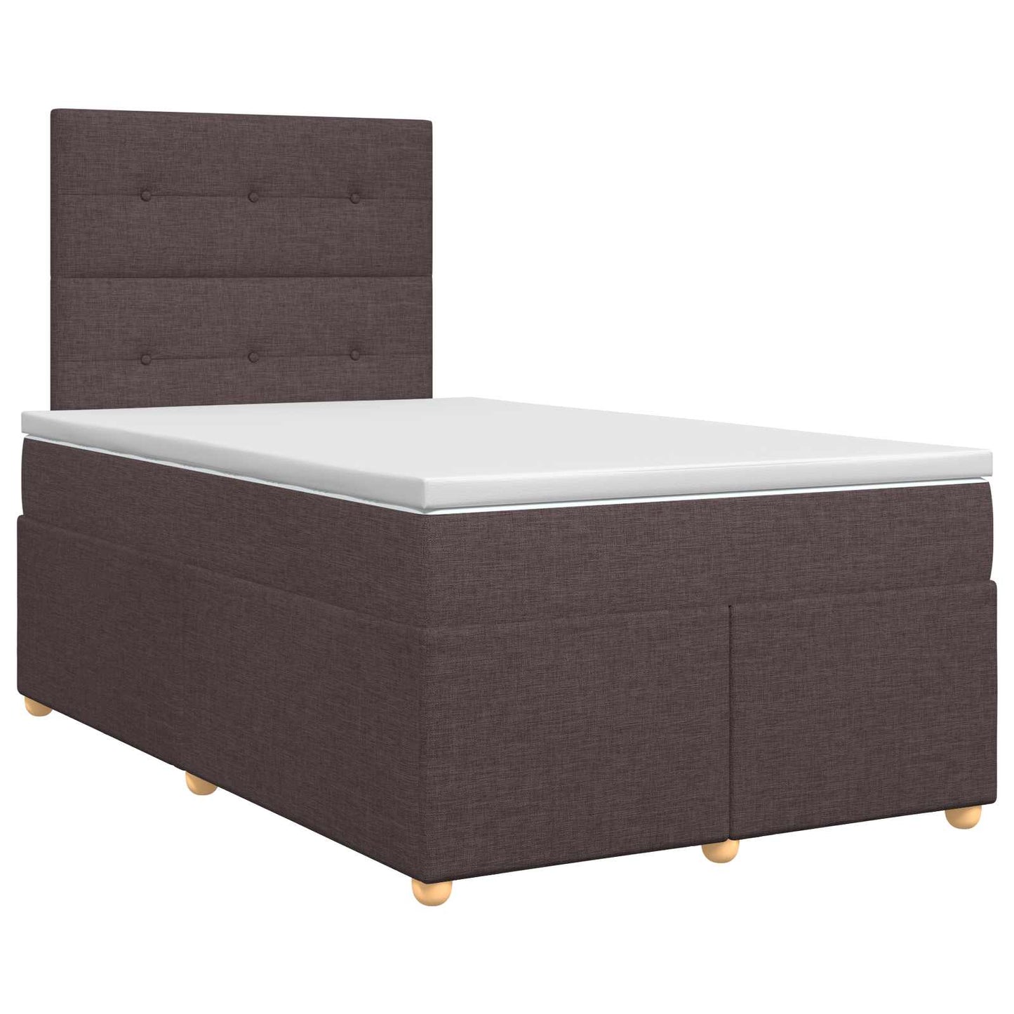 vidaXL Κρεβάτι box spring με στρώμα Σκούρο Καφέ 120 x 200 cm Ύφασμα