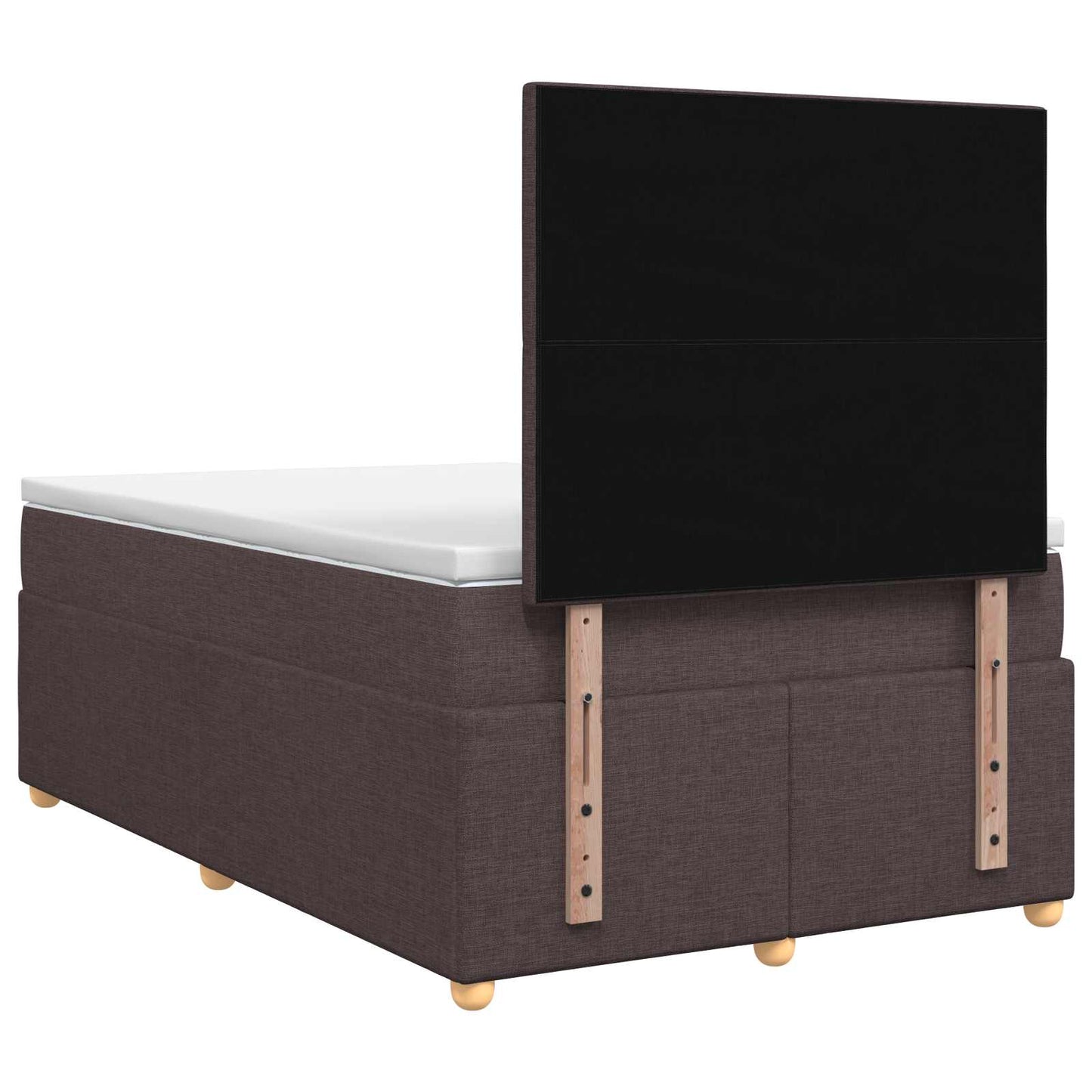 vidaXL Κρεβάτι box spring με στρώμα Σκούρο Καφέ 120 x 200 cm Ύφασμα