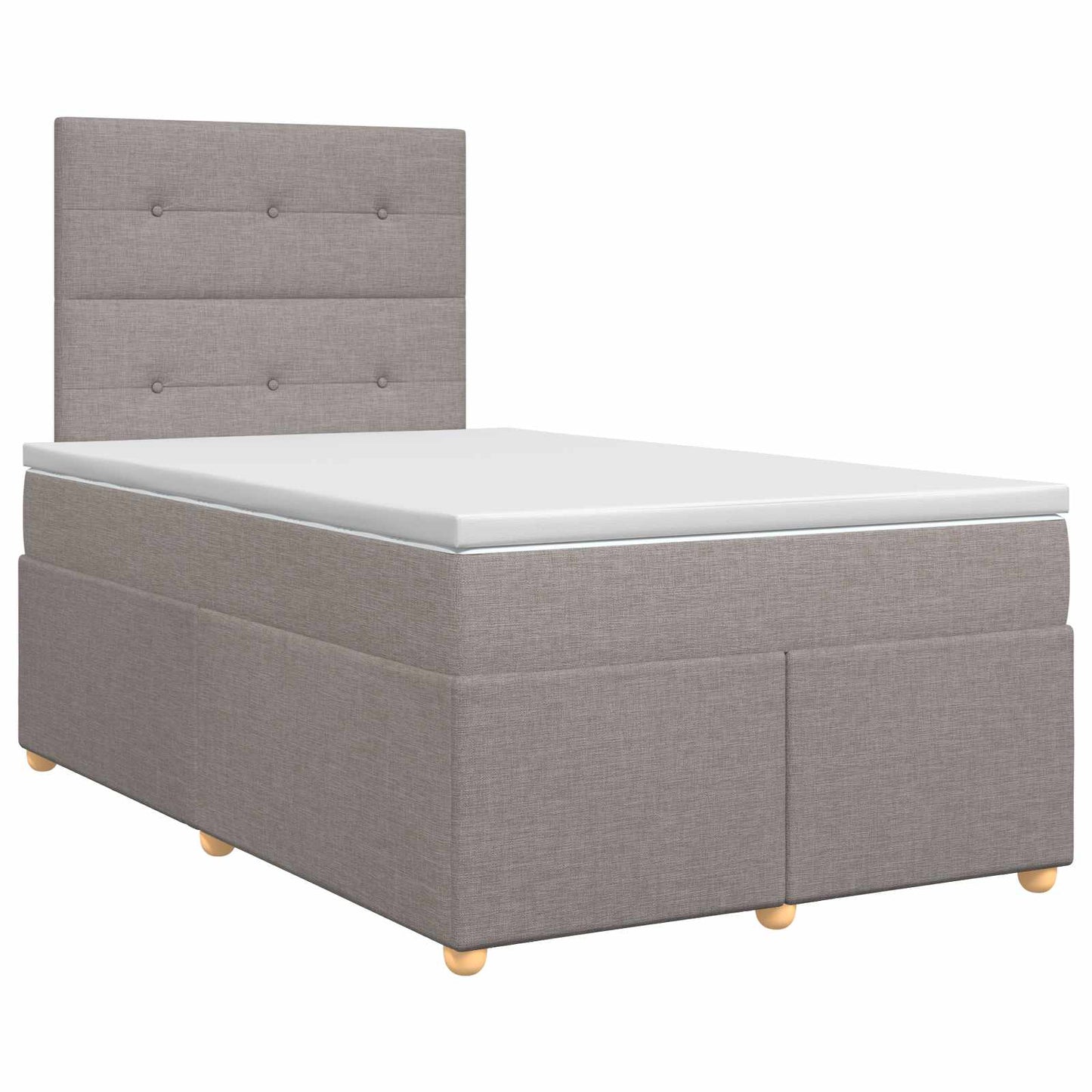vidaXL Κρεβάτι box spring με στρώμα Taupe 120 x 200 cm Ύφασμα