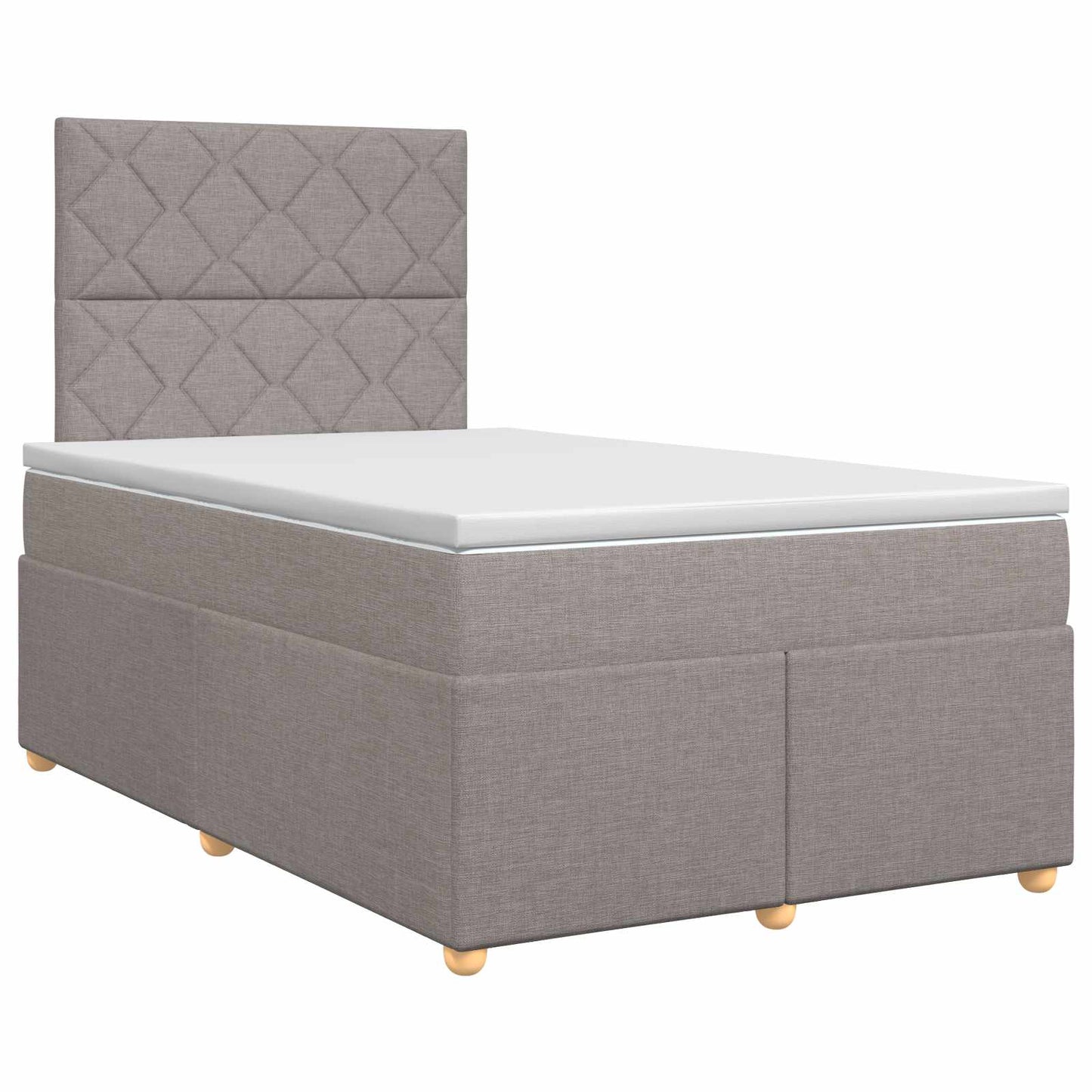 vidaXL Κρεβάτι box spring με στρώμα Taupe 120 x 200 cm Ύφασμα