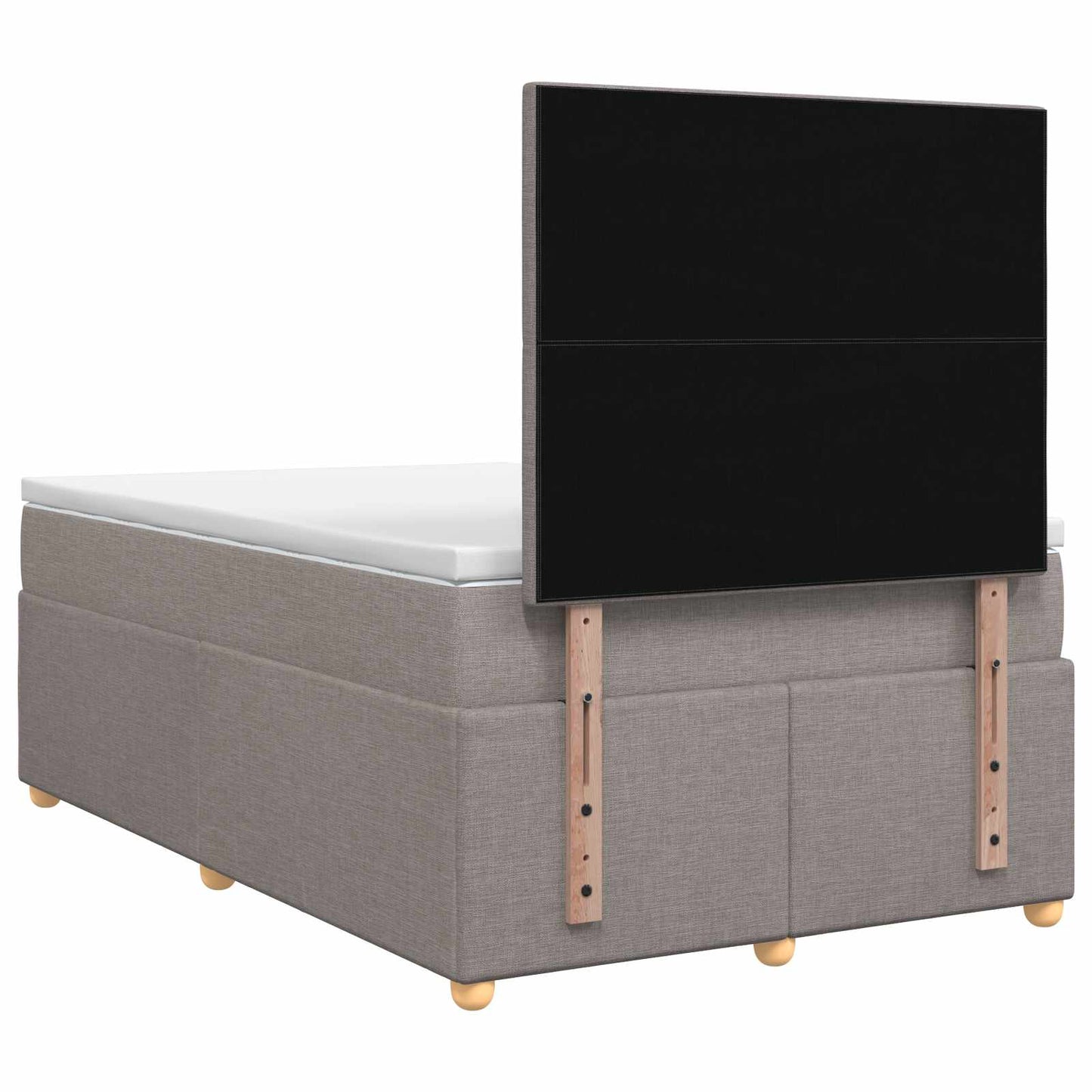 vidaXL Κρεβάτι box spring με στρώμα Taupe 120 x 200 cm Ύφασμα