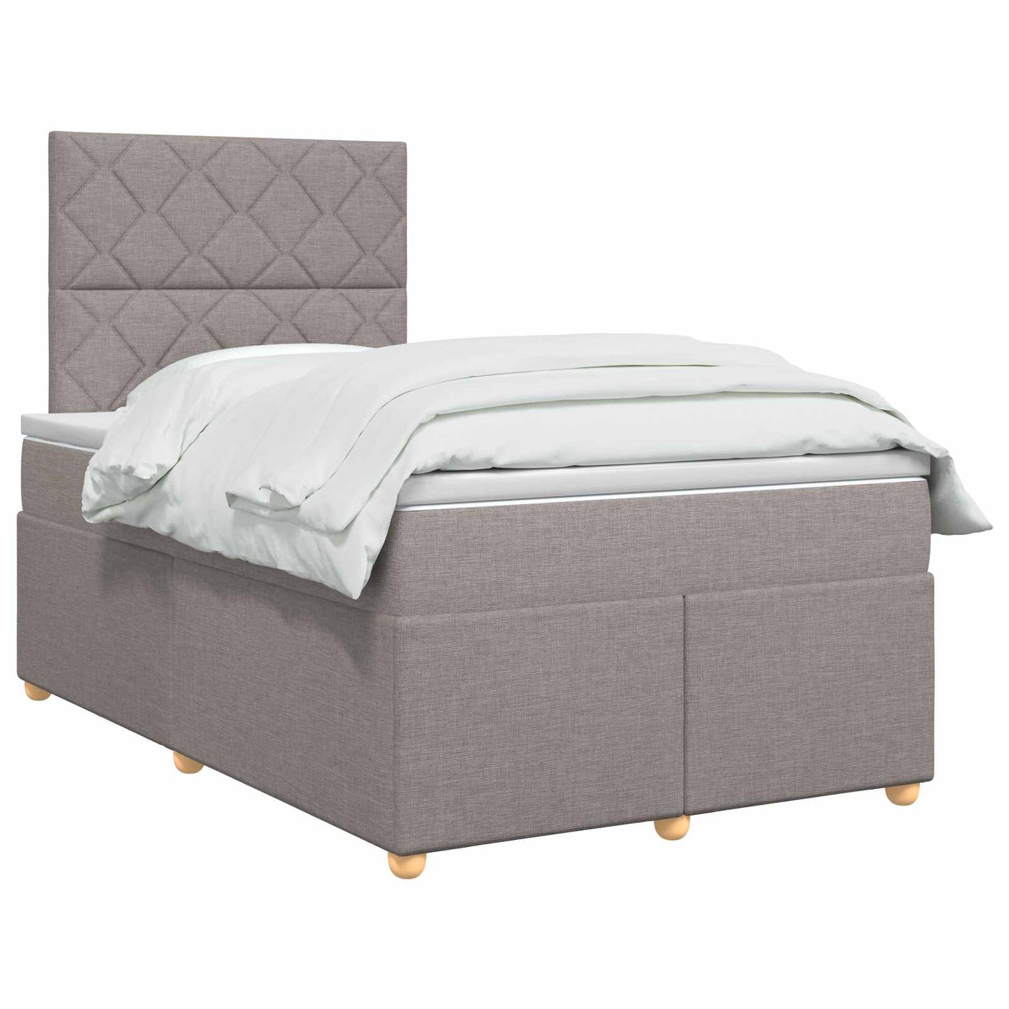 vidaXL Κρεβάτι box spring με στρώμα Taupe 120 x 200 cm Ύφασμα