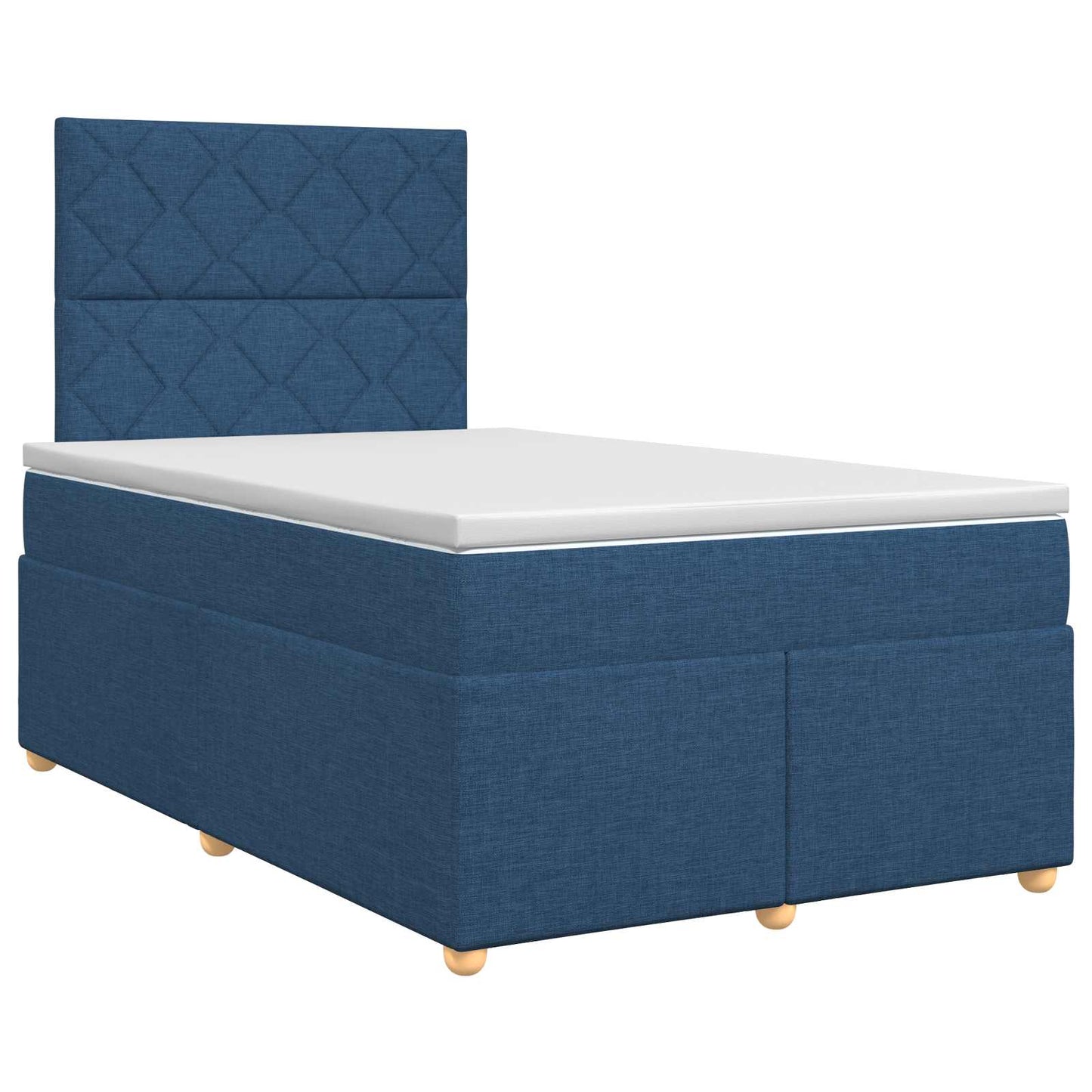 vidaXL Κρεβάτι box spring με στρώμα Μπλε 120 x 200 cm Ύφασμα