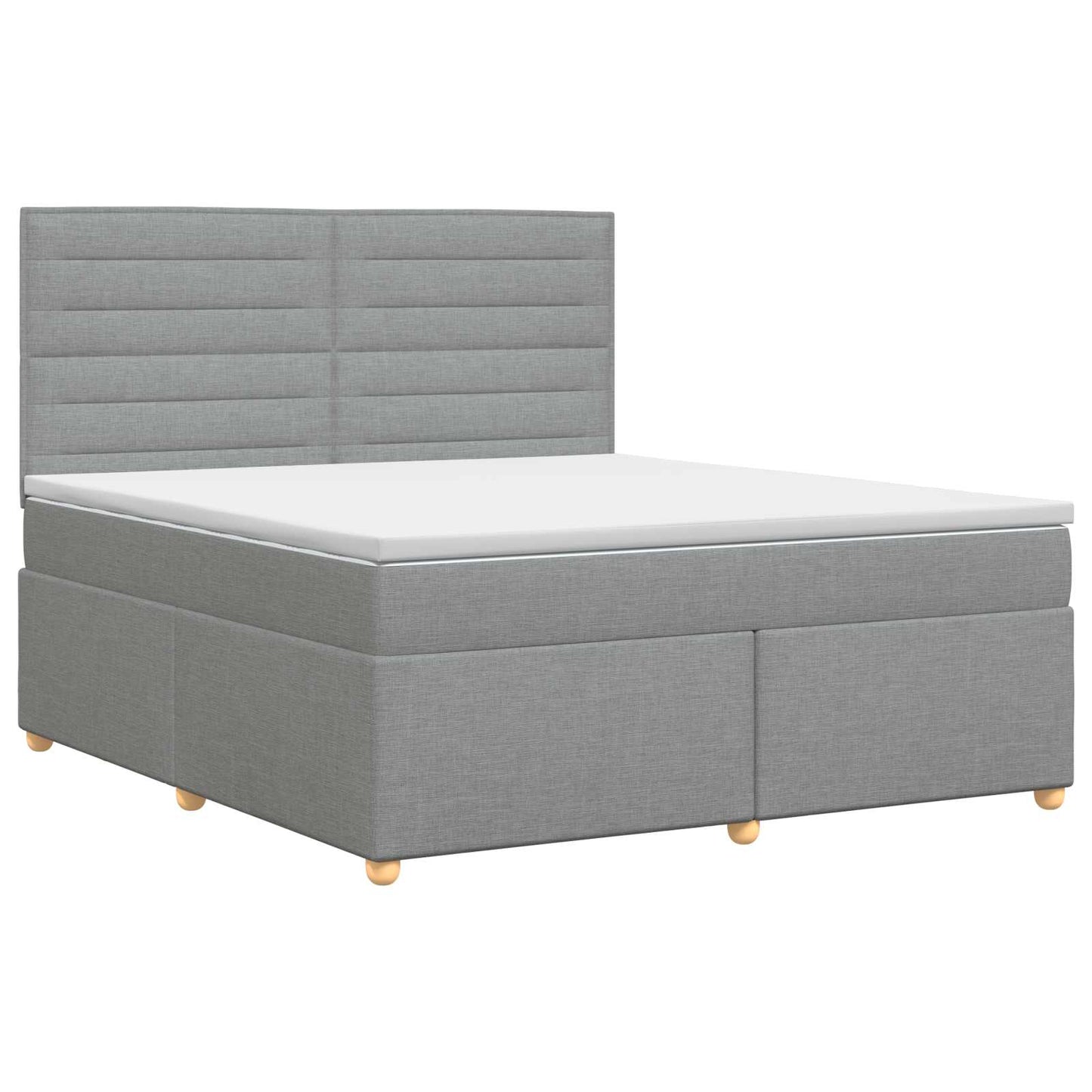 vidaXL Κρεβάτι box spring με στρώμα Ανοιχτό γκρι 140 x 190 cm Ύφασμα