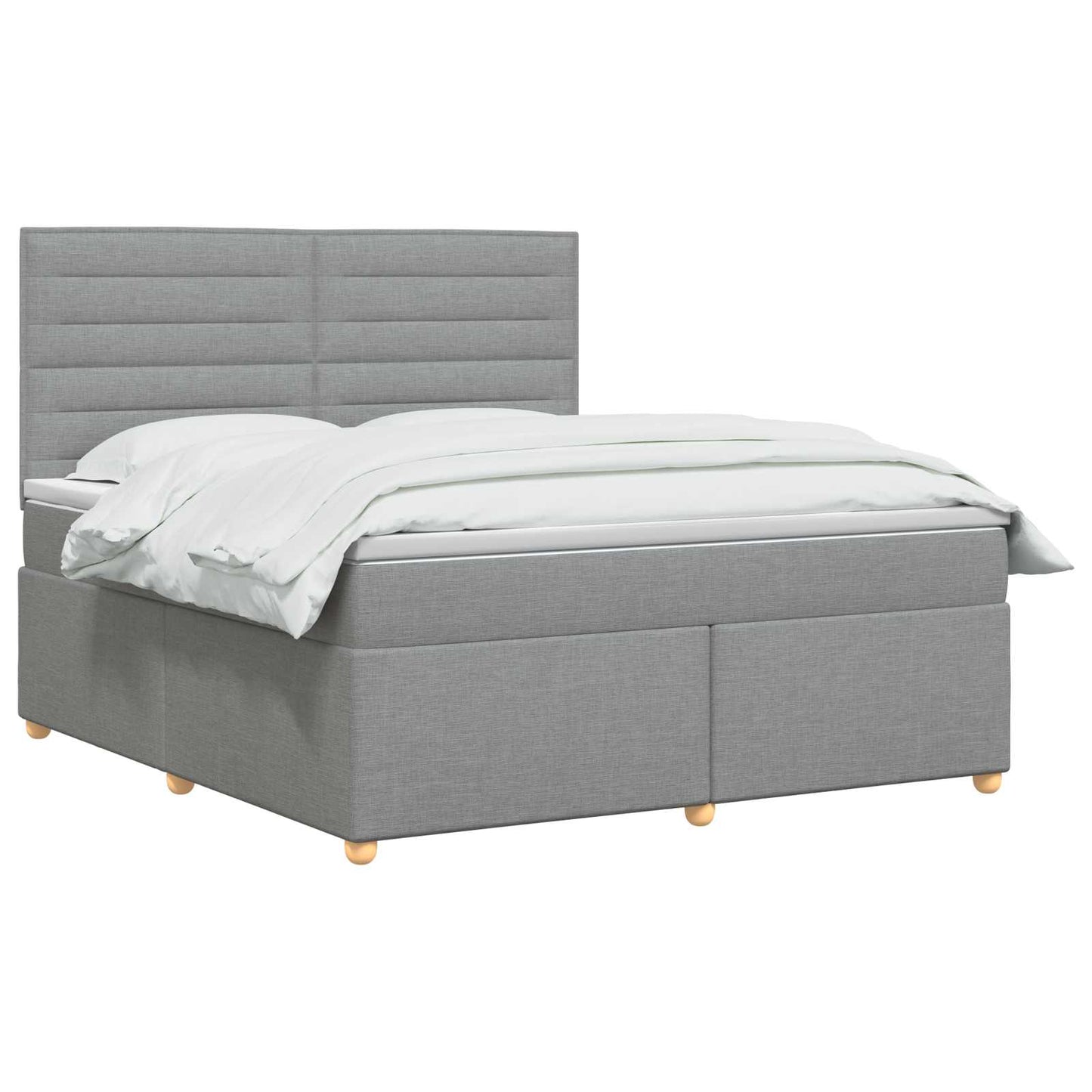 vidaXL Κρεβάτι box spring με στρώμα Ανοιχτό γκρι 140 x 190 cm Ύφασμα