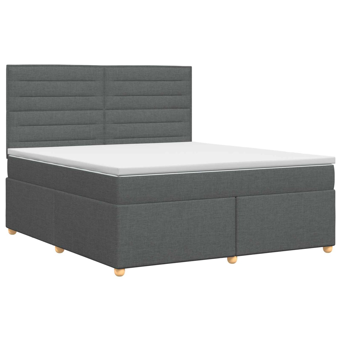 vidaXL Κρεβάτι box spring με στρώμα Σκούρο Γκρι 140 x 190 cm Ύφασμα