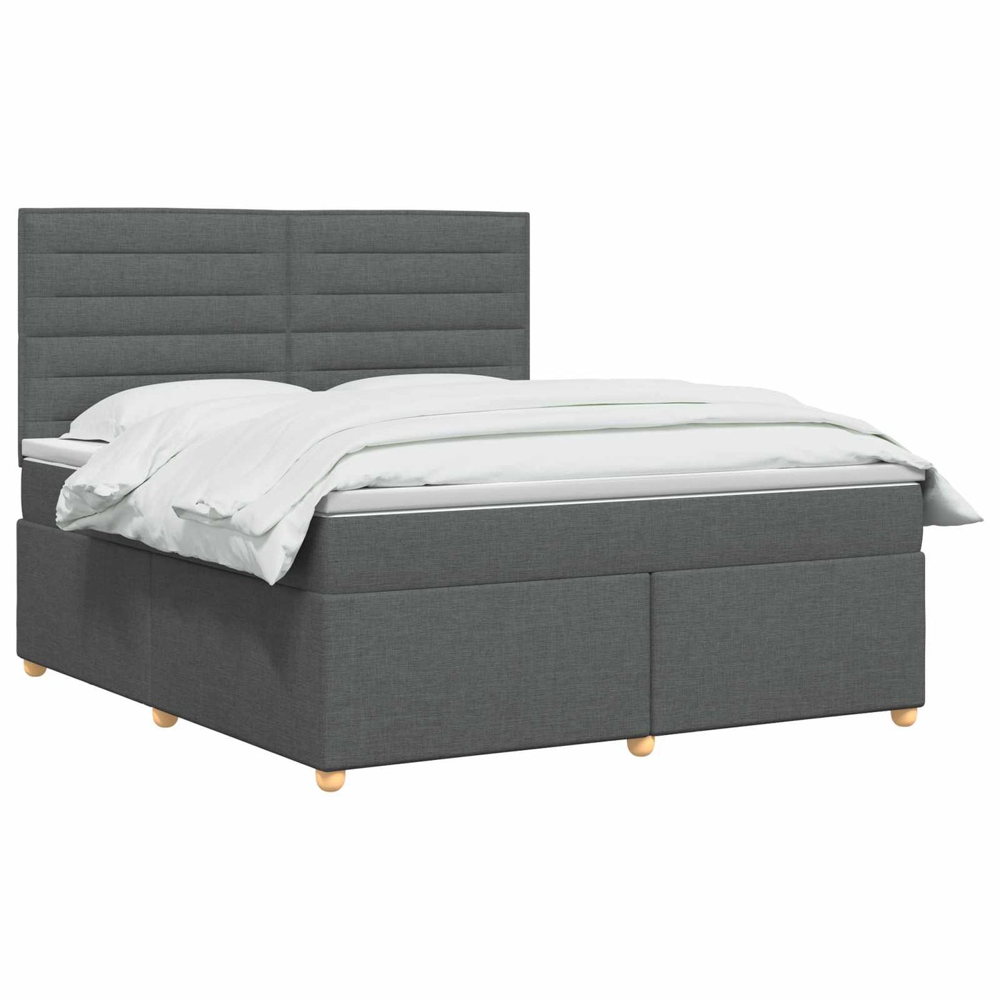vidaXL Κρεβάτι box spring με στρώμα Σκούρο Γκρι 140 x 190 cm Ύφασμα