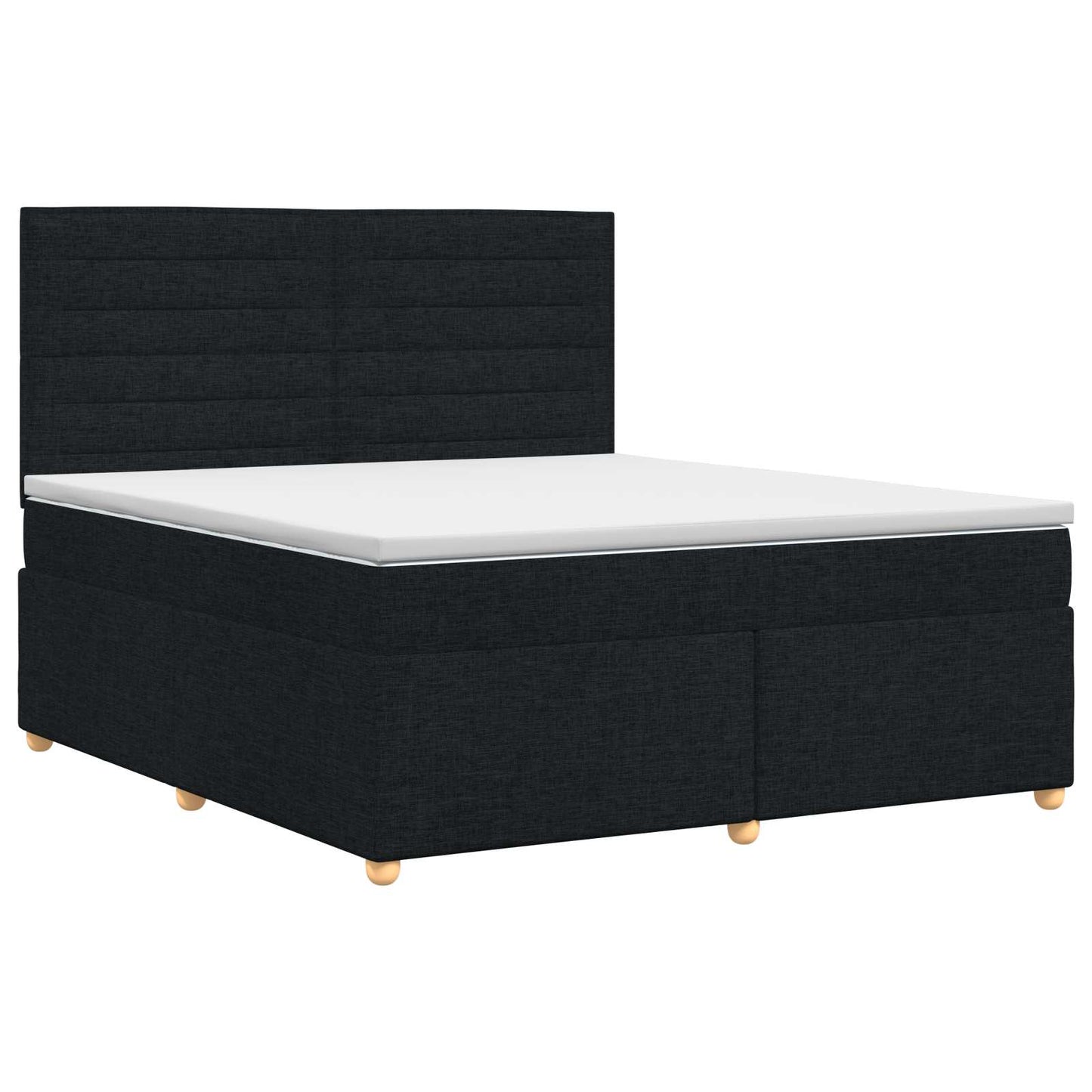 vidaXL Κρεβάτι box spring με στρώμα Μαύρο 140 x 190 cm Ύφασμα