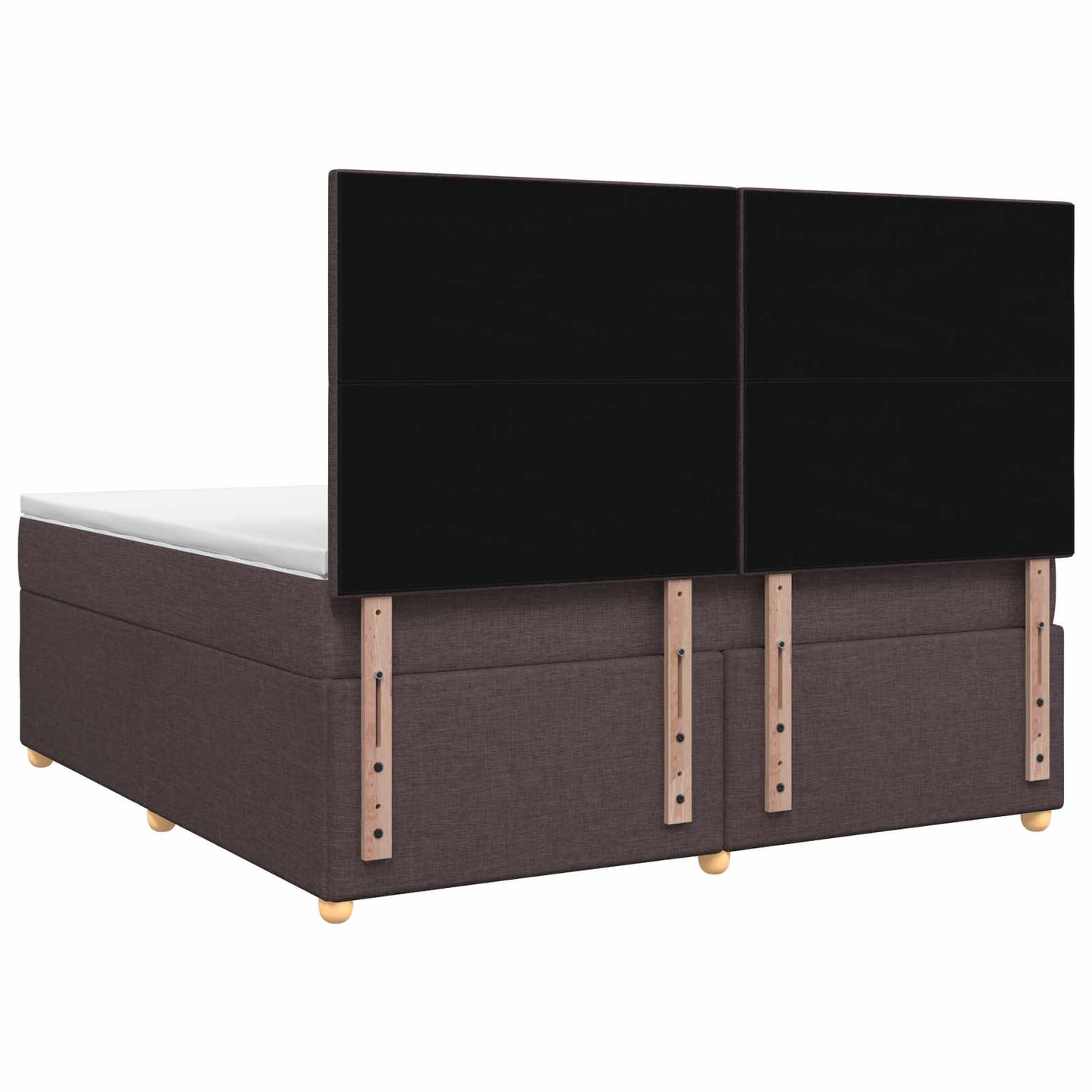vidaXL Κρεβάτι box spring με στρώμα Σκούρο Καφέ 140 x 190 cm Ύφασμα