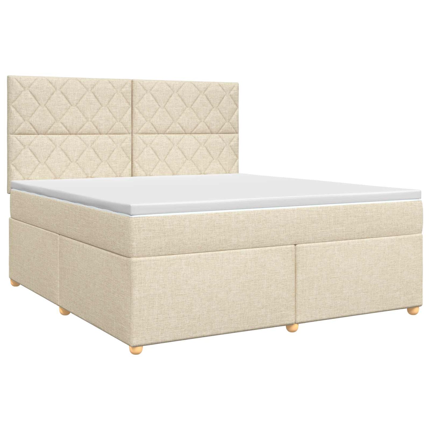 vidaXL Κρεβάτι box spring με στρώμα Κρεμ 140 x 190 cm Ύφασμα