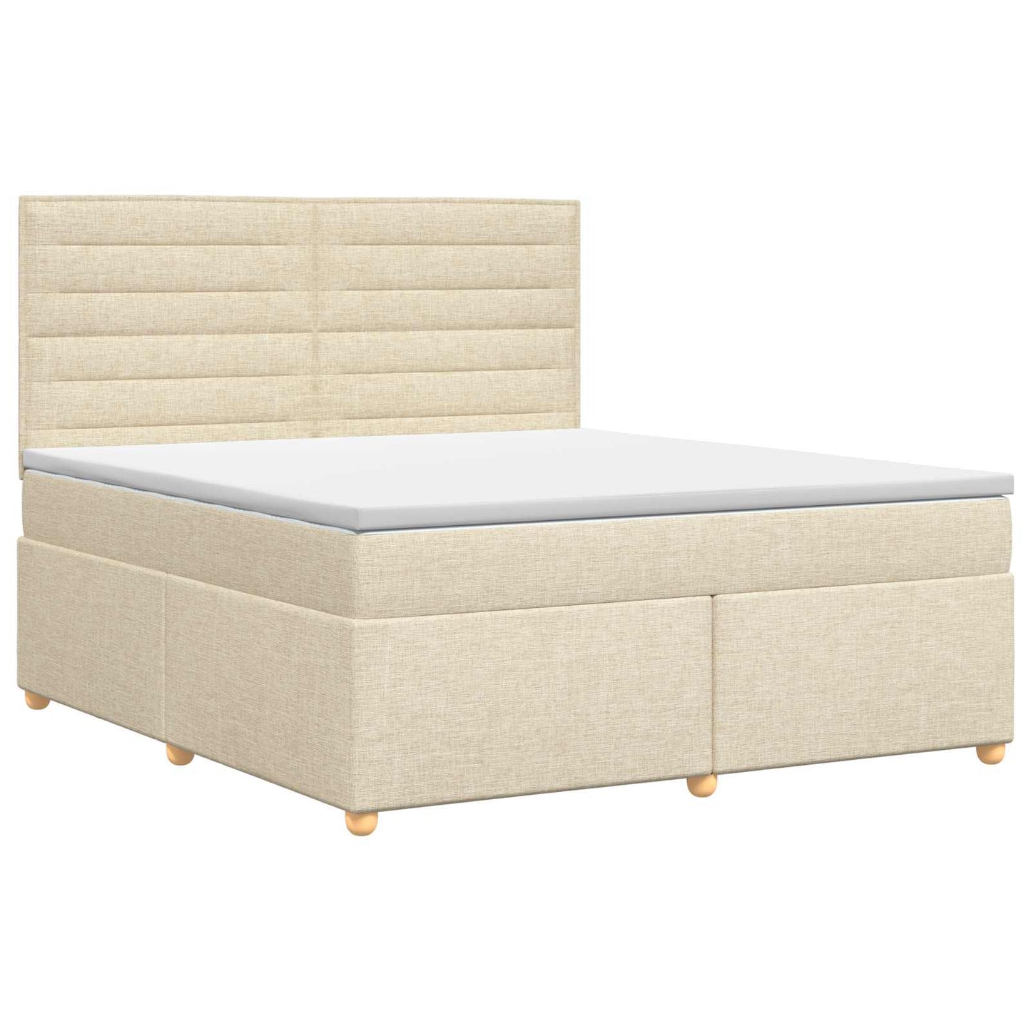 vidaXL Κρεβάτι box spring με στρώμα Κρεμ 140 x 200 cm Ύφασμα